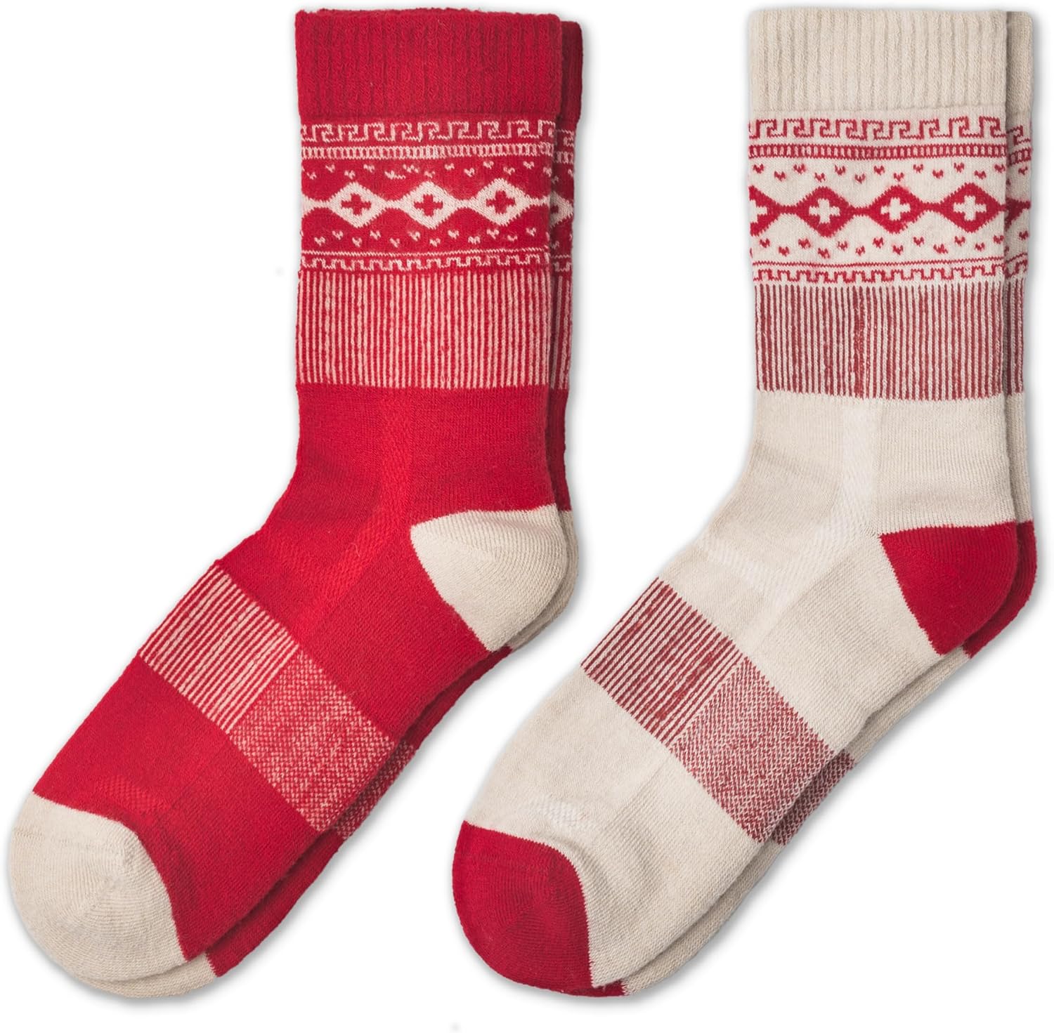 NORDIC Socks 2 Pairs, Lightweight Merino Wool Walking Socks, Outdoor Anti-Blister Performance Socks