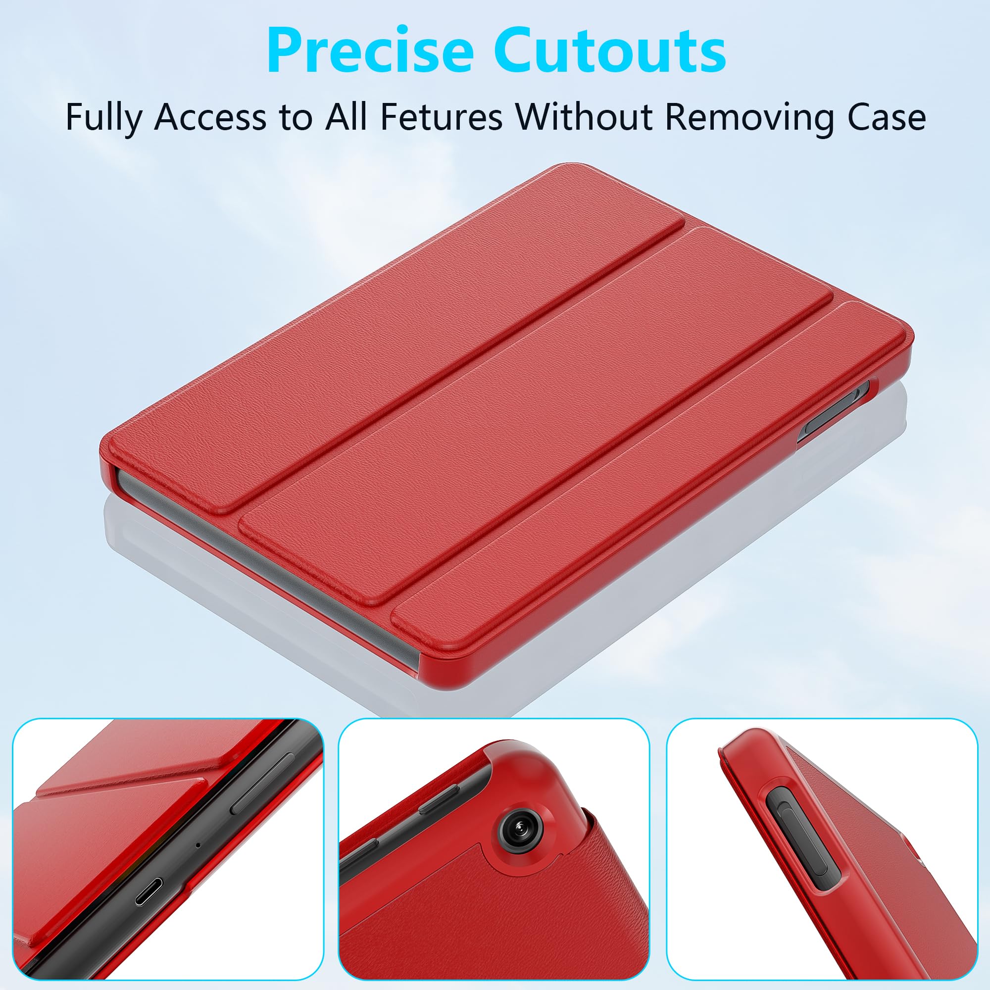 Custodia Smartphone Lainergie | 3 Ante Con Supporto E Autosleep, Rosso