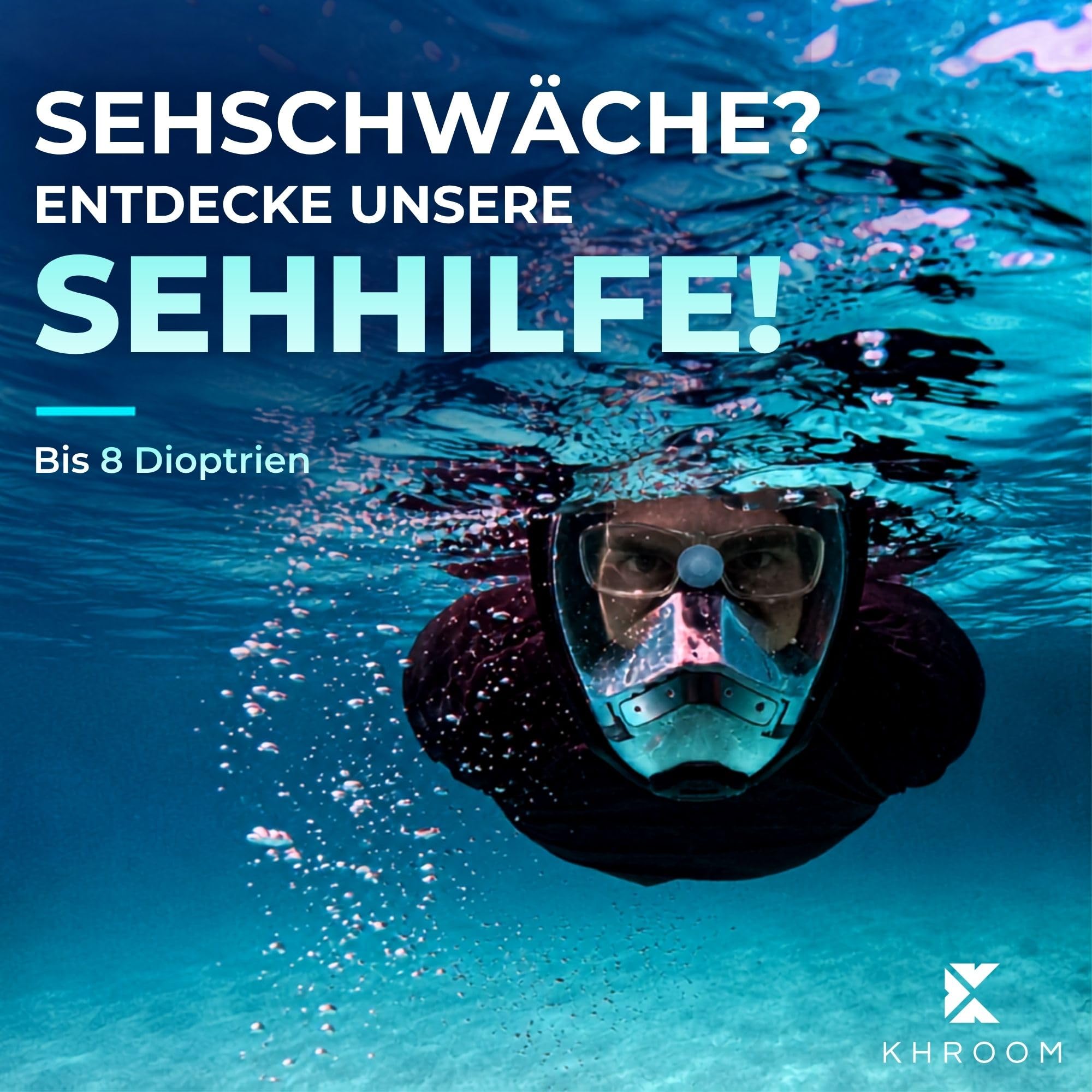 Khroom Schnorchelmaske für Erwachsene Seaview Pro, CO2 sicher | Bekannt aus Höhle der Löwen | Vollgesichtsmaske | 3x größerer Luftkanal | Anti-Beschlag | Action-Cam-Halterung