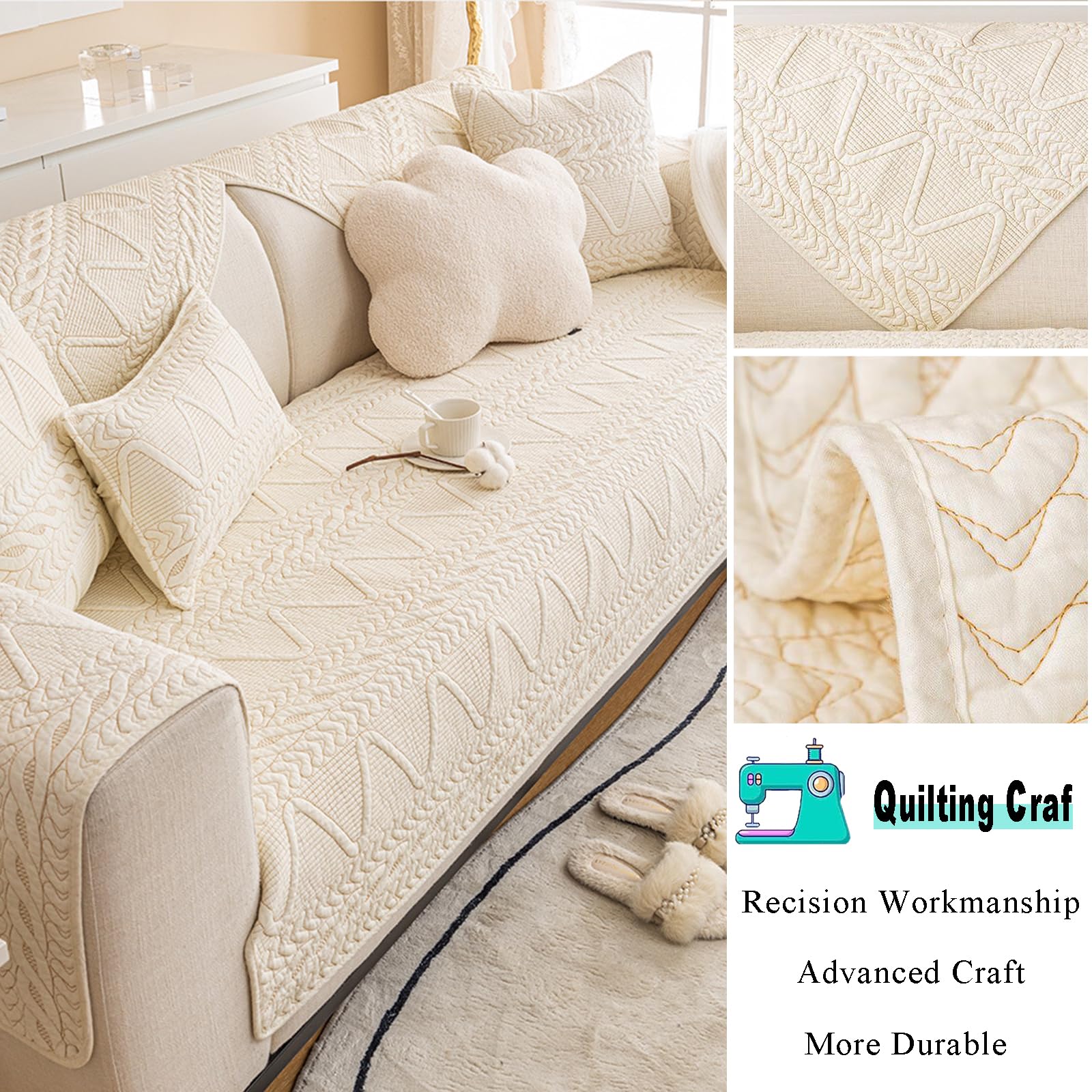 Housse De Canapé,1 2 3 4 Places,Housse De Canapé Dangle Avec Accoudoirs