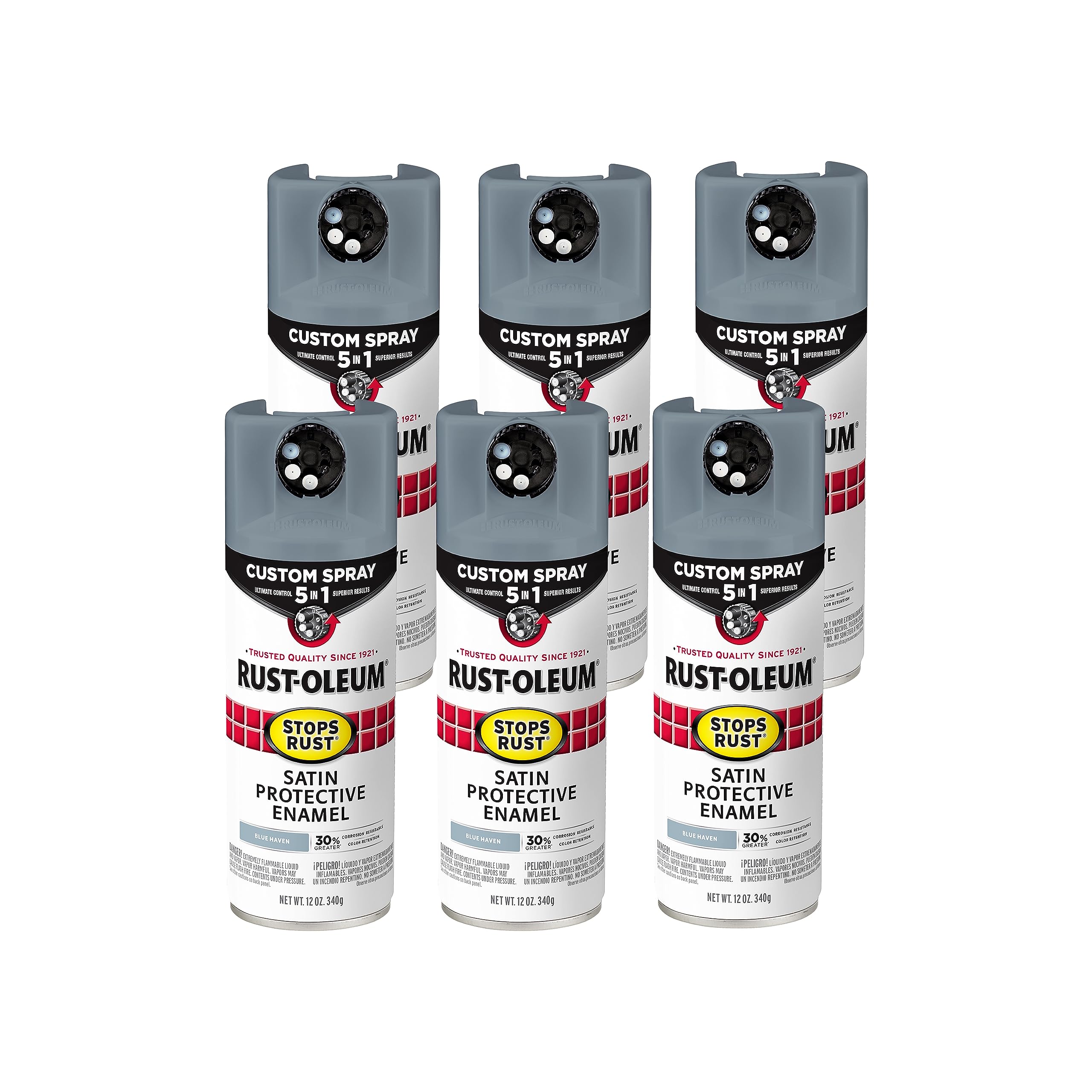 Rust-Oleum Stops Rust Custom 5-in-1 Spray Paint, Satin Blue Haven