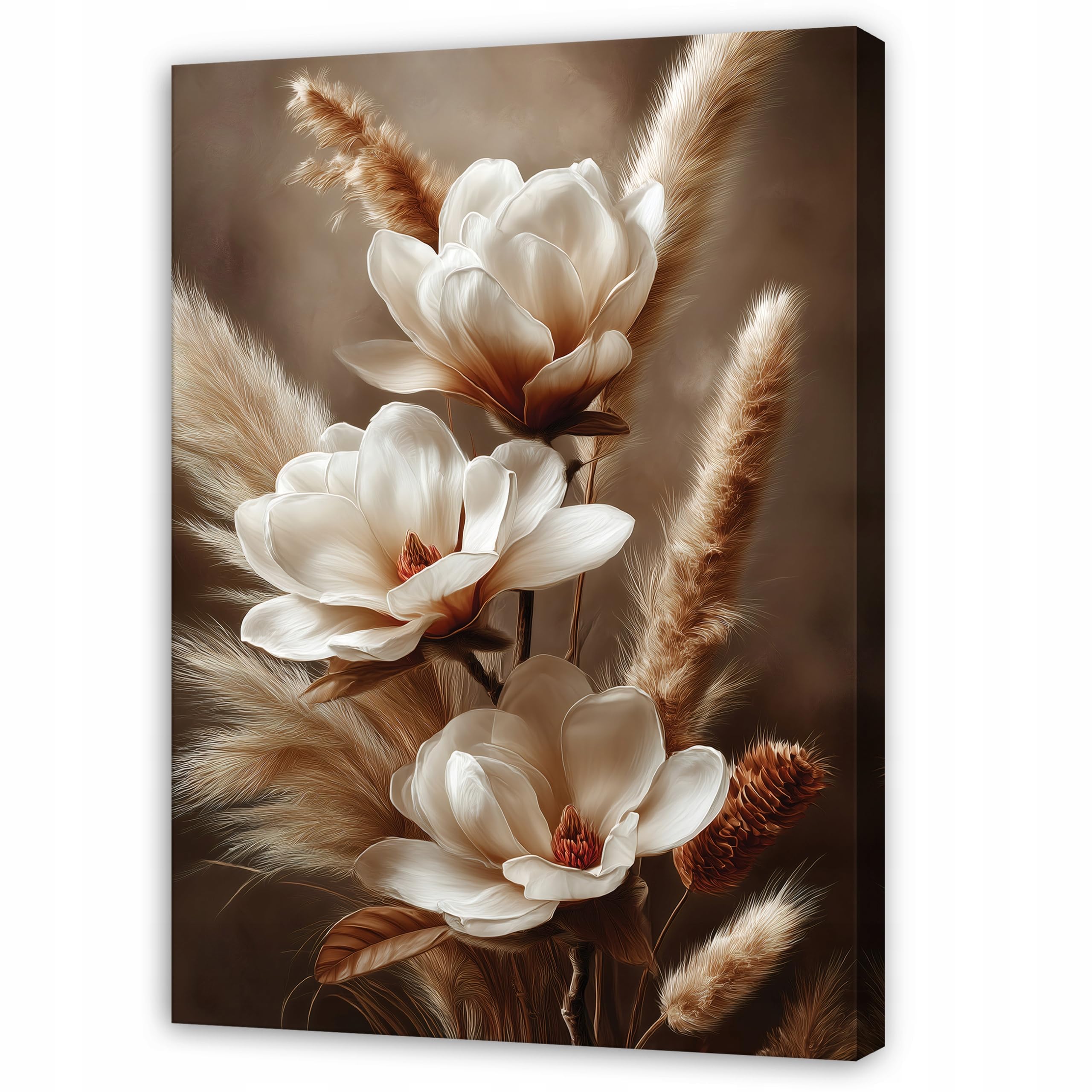 ForWall Cuadro en lienzo Flores Beige 80x120 cm