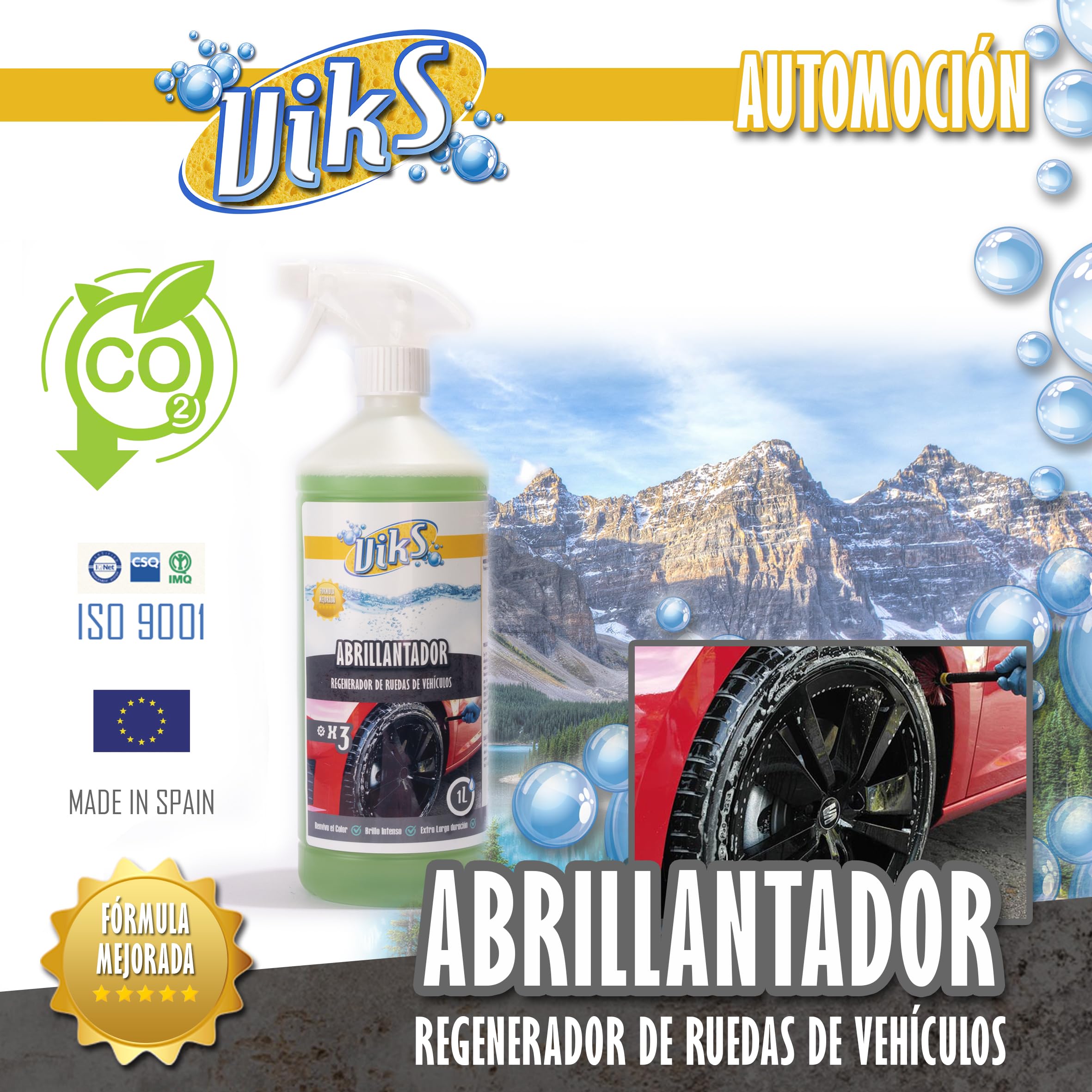 Viks | Produit de Polissage Professionnel pour pneus | Répare et protège Les pneus et Offre Une Brillance | Durable pour Roues, Caoutchouc, Caoutchouc et Plastiques | 5L