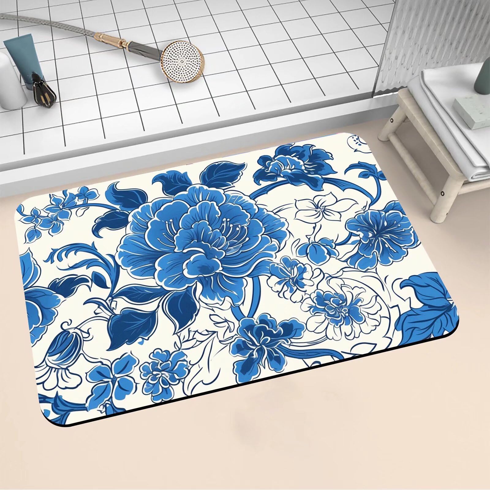 Alfombra de baño antideslizante 40x60cm de piedra diatomita Traditional 16-1056