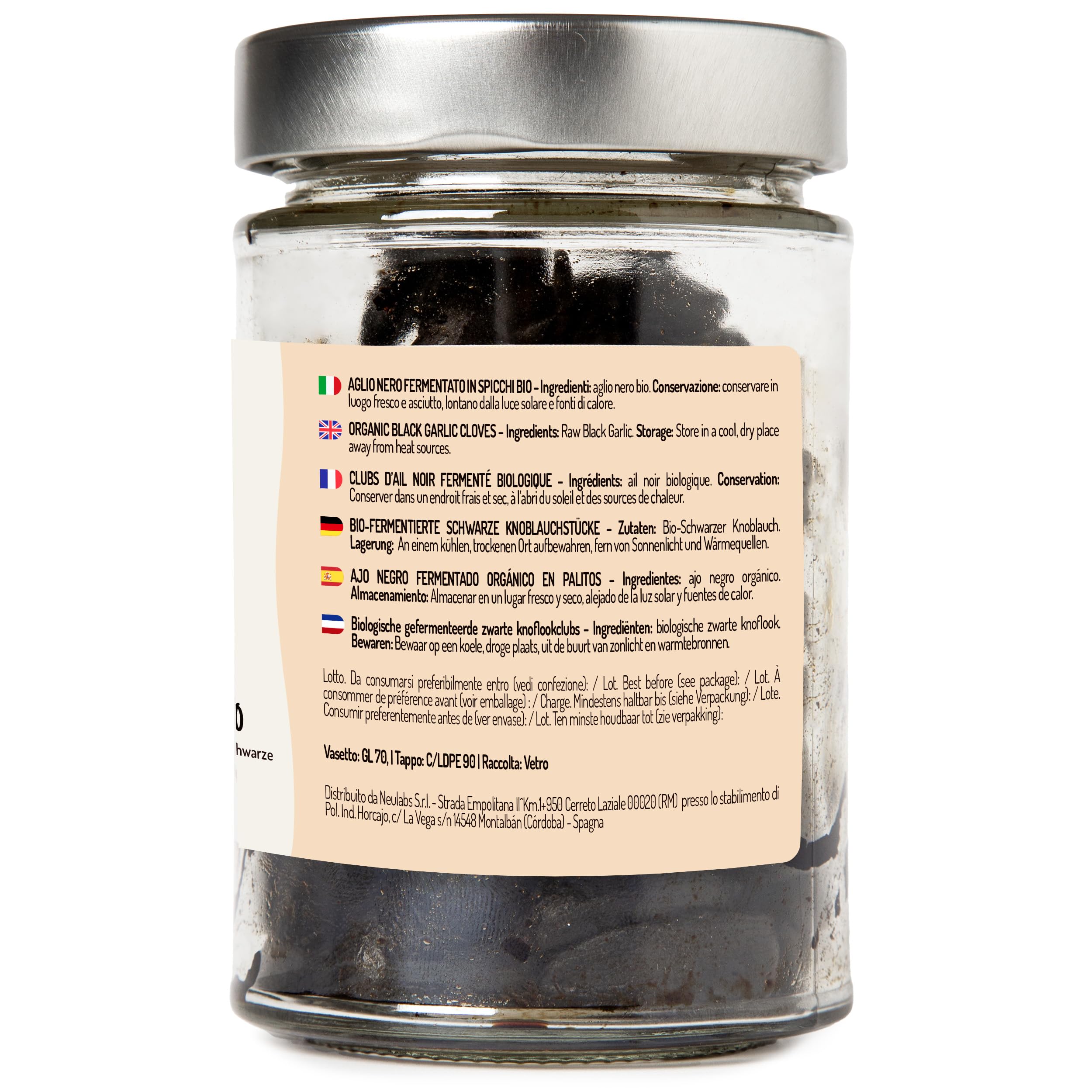Schwarzer Knoblauch Bio Fermentierter – 200g. Premium Qualität Fermentierter Knoblauch aus Spanien Reich an Mineralsalzen Vegan & Natürlich. Energetisierend und Antioxidativ. Black Garlic.