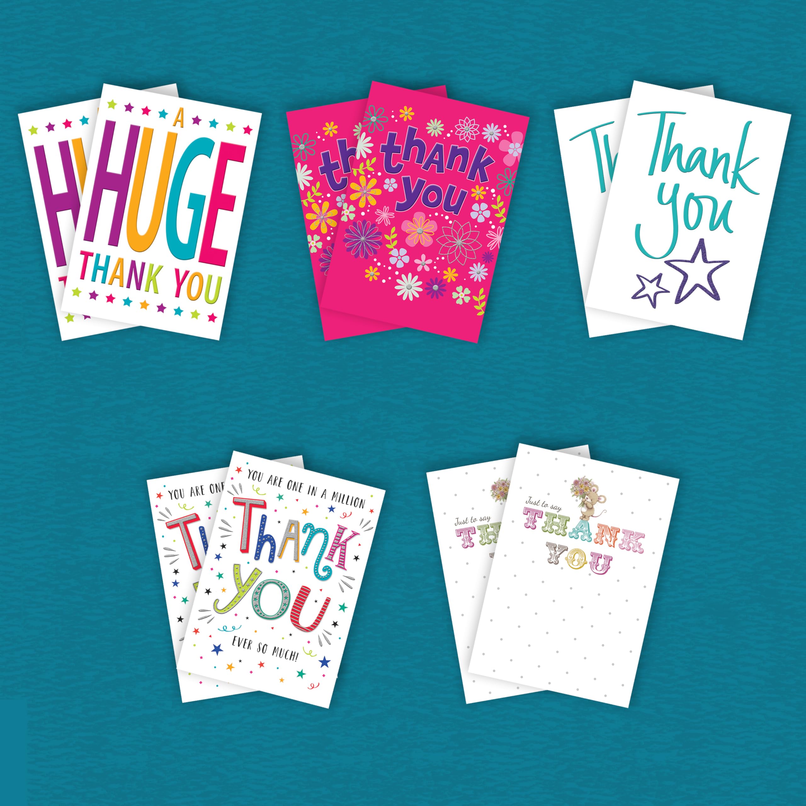 Piccadilly Greetings Assorted Thank You Cards Multi-pack, Multicolor, 12.7 x 17.8 cm - Image 2