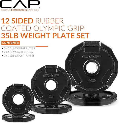 Miniatura 54 de CAP Barbell Placa de peso olímpica de 2 pulgadas Múltiples opciones