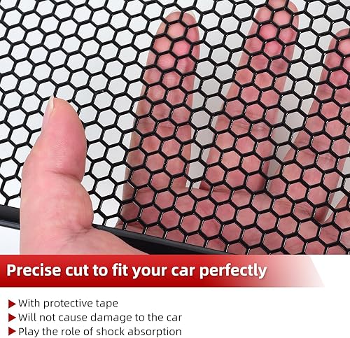 Miniatura 56 de AggAuto Inserto de malla compatible con Jeep Wrangler JK JKU 2007-2018, rejilla frontal de metal de aleación de aluminio negro para accesorios