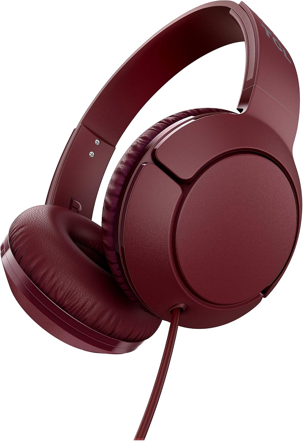 TCL Mtro200 On-Ear Wired Headphones Super Light Weight Headphones with 32mm Drivers for Huge Bass and Built-in Mic – Burgundy Crush