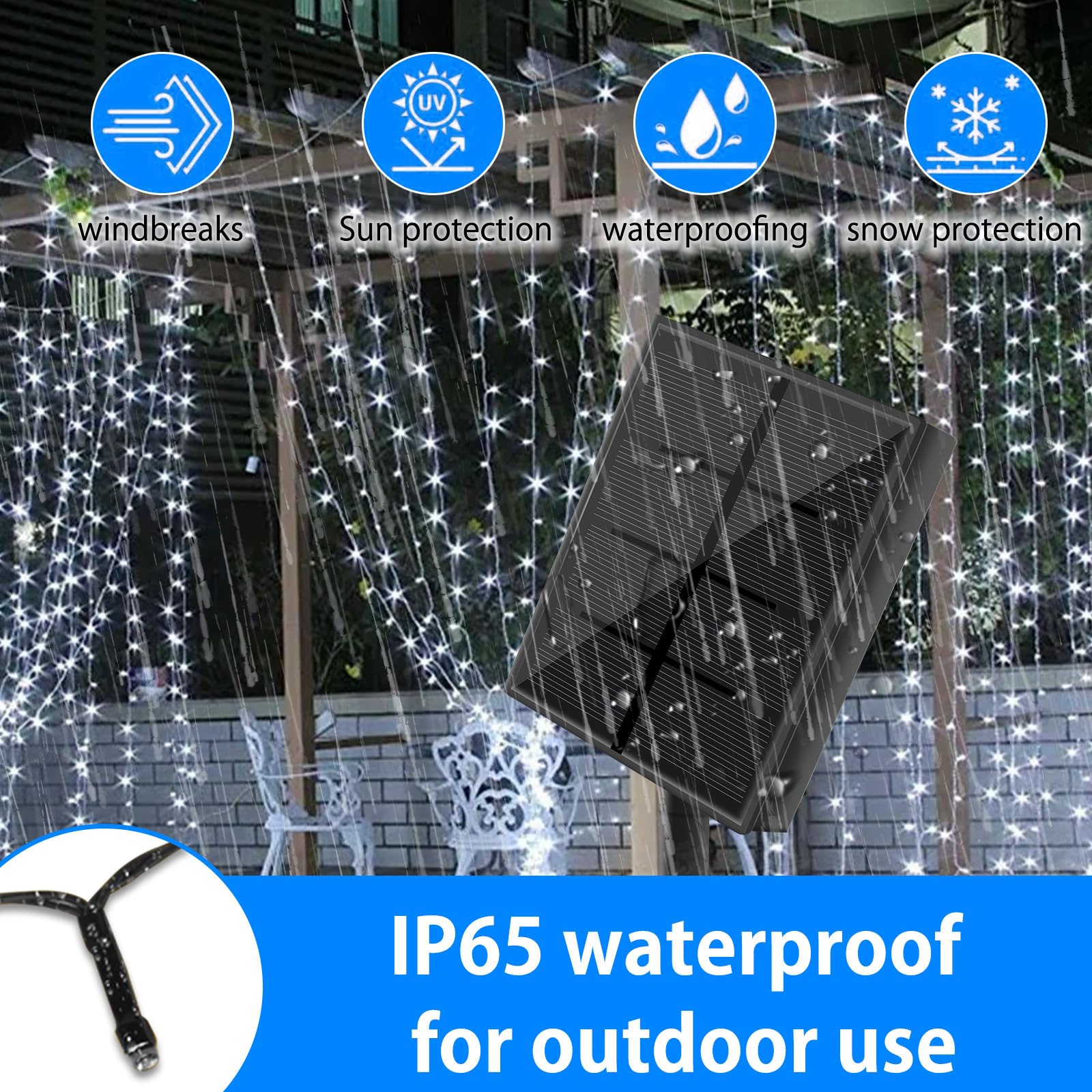 SOLARBABY 2 Pezzi Catena di Luci Solari per Esterni, Catena Luminosa Esterno Solare, 20M 200LED Luci Solari da Giardino 8 Modalità Luce Esterno Decorazioni per Giardino,Natale,Matrimonio-Bianco