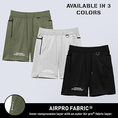 Miniatura 7 de Born Tough Momentum - Pantalones cortos de entrenamiento para hombre con entrepierna de 9 pulgadas pantalones cortos de culturismo atléticos para