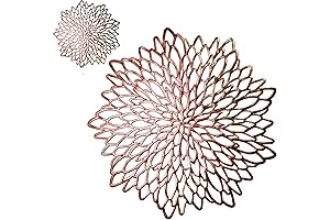 Snowkingdom Rose Gold Doilies & Coasters 12-Pc. Floral Placemats & Charger Plates