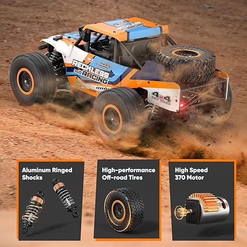 Miniatura 2 de Axirata Auto a control remoto, alta velocidad de 40+KMH todo terreno de juguete rápido a control remoto, 120 Monster RC Truck 4WD 2.4GHz impermeable