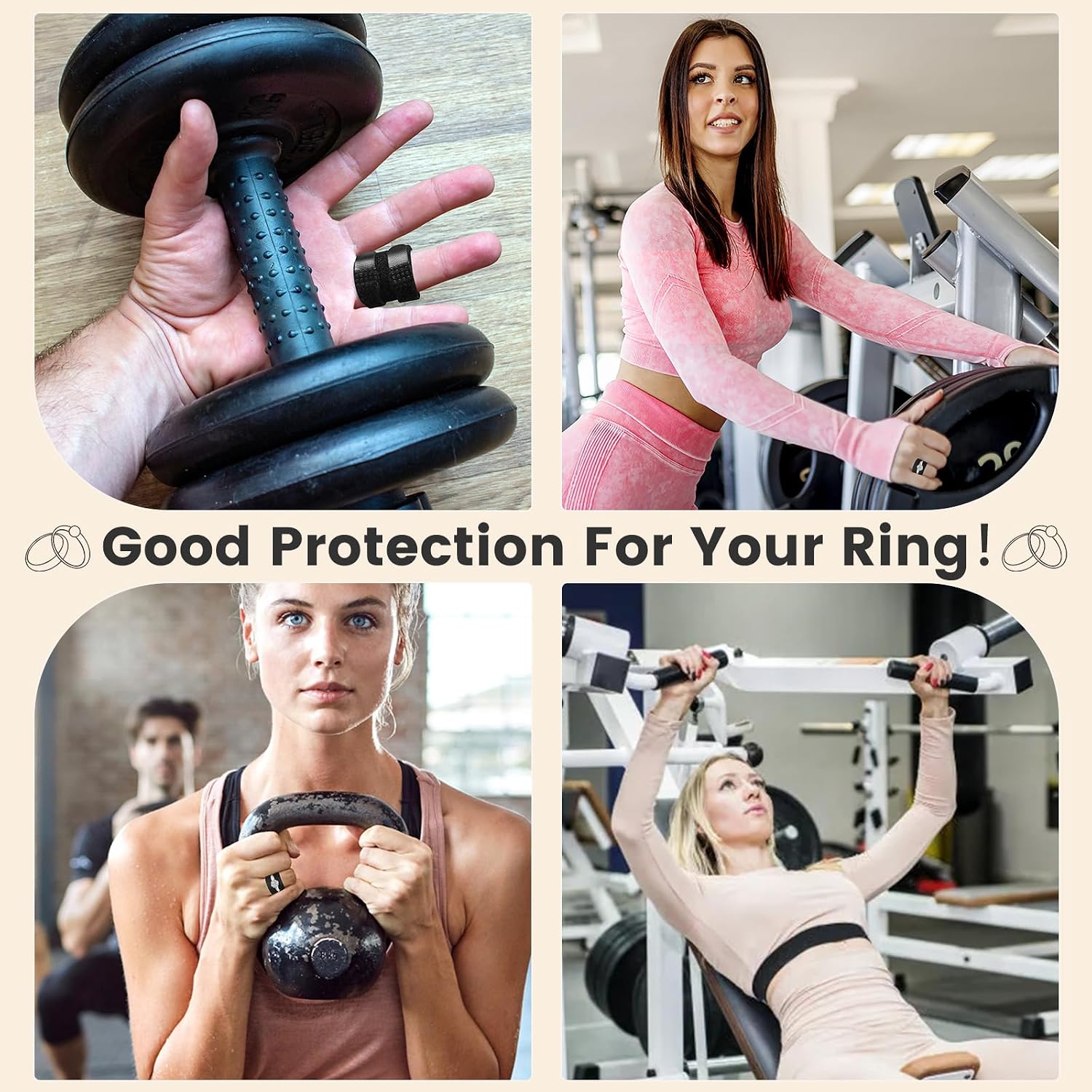 Universal Ring Protector for Gym Working Out, 2PCS Wedding Ring Cover, Ring Guards for Women Men