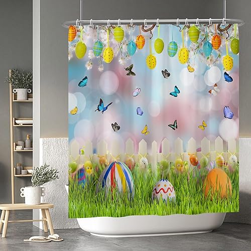 Miniatura 11 de Baocicoo - Cortina de ducha de abeja de miel, diseño de abeja de caricaturas, pista voladora, rústica, floral, para baño, decoración de bañera