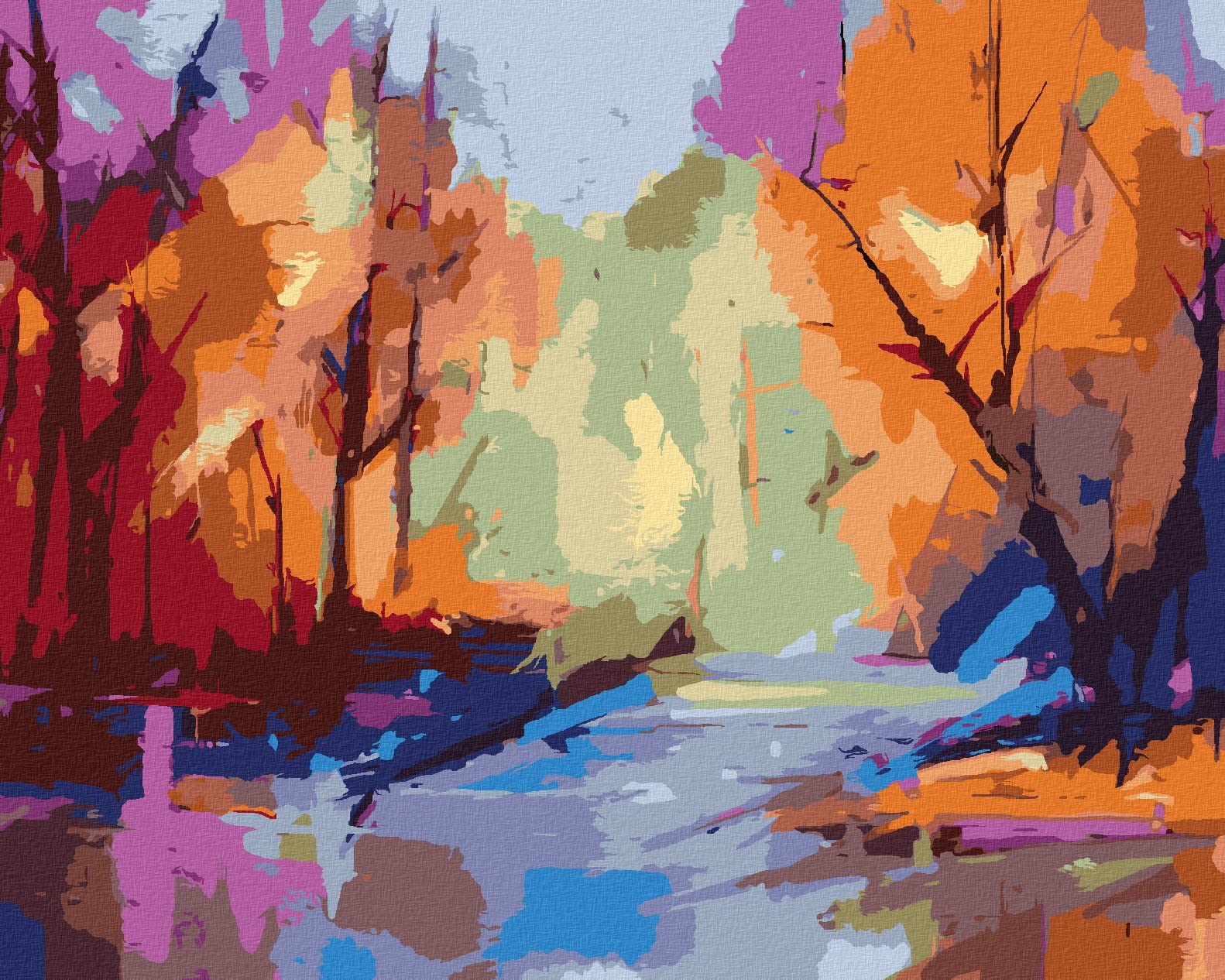 Malowanie według liczb - Odległość krajobrazu 80x100 cm bez blejtramy