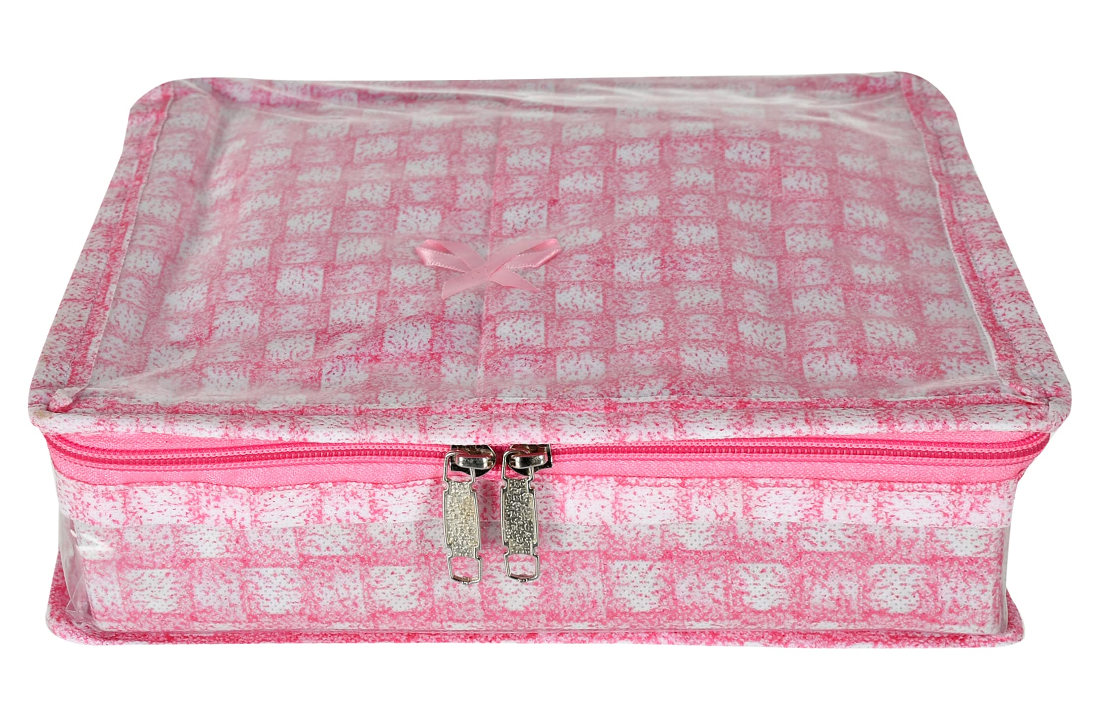 Kuber Industries Check Design Laminated PVC Jewellery Organizer With 4 Transparent Pouches & 1 Bangle/Watch Rod(Pink)-HS_38_KUBMART21277 (B095CF92NH) Amazon Price History, Amazon Price Tracker