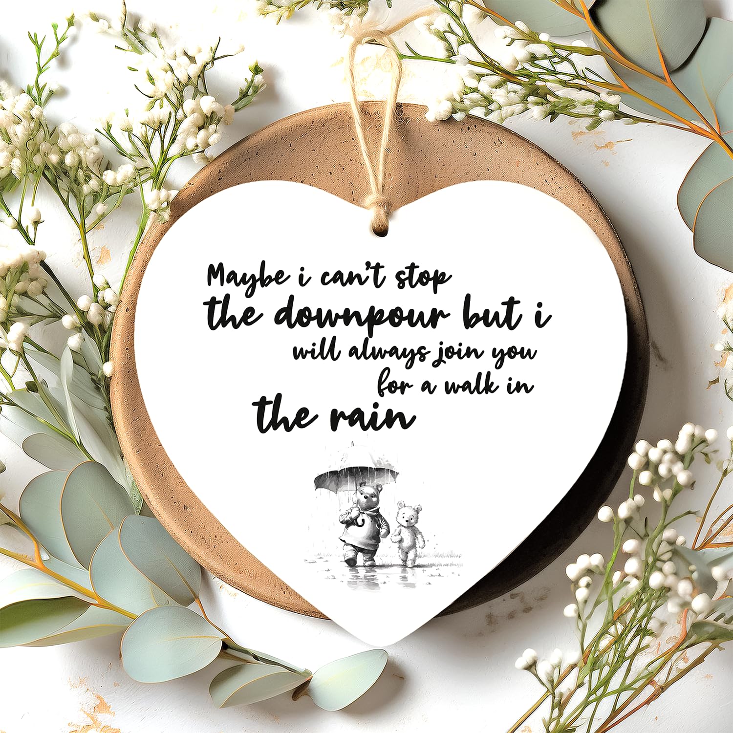 Colourbat Clear Acrylic Maybe I Can't Stop The Downpour Gift | Gift For Her | Tough Time | Friendship | Sending Love | Best Friend Gift