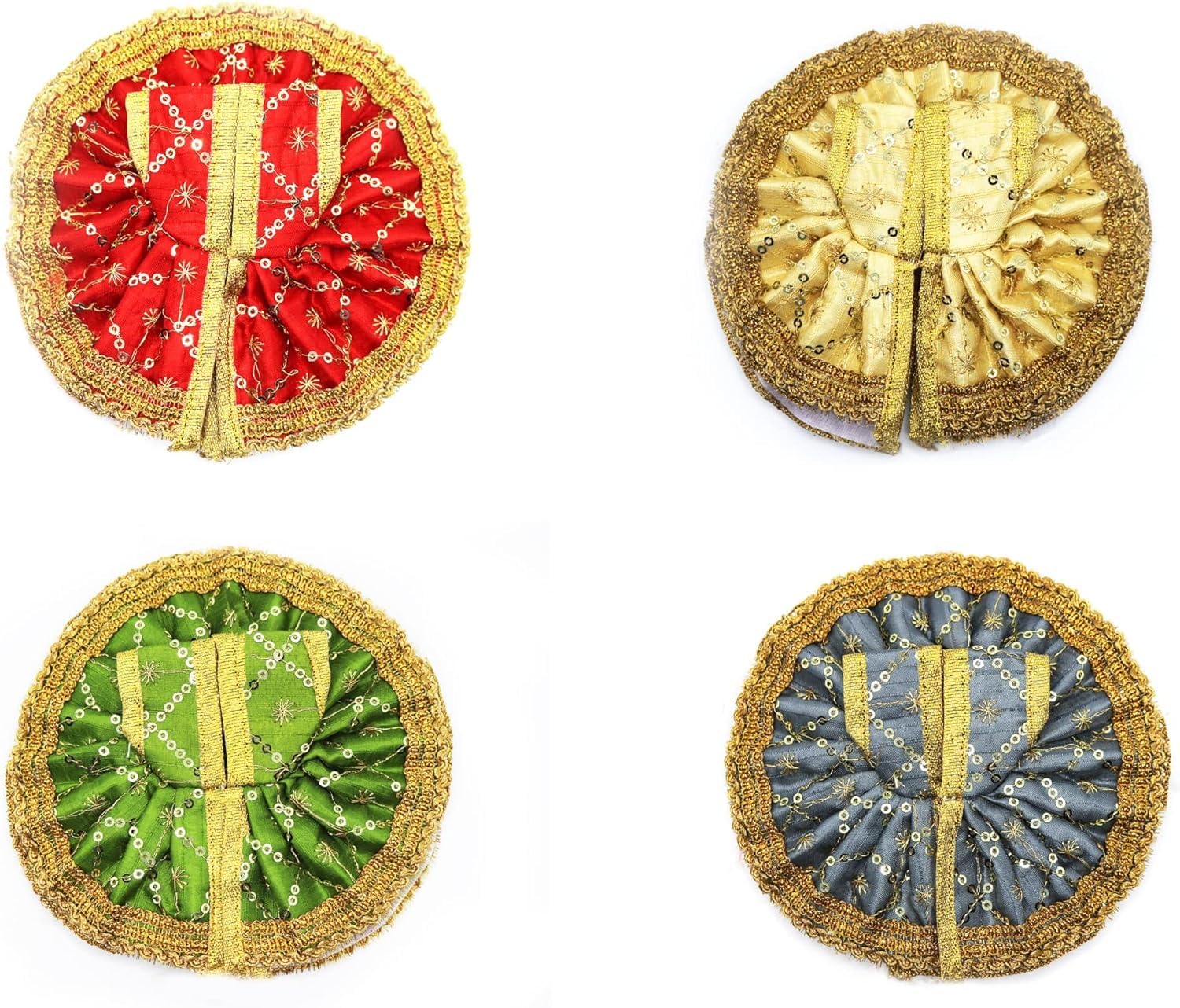 Albert sign Bhagwaan Ki Poshaak | Ladoo Gopal Poshak | God Dress | Dev Vastra - for Size 1 Laddu Gopal Idols (Multi-Designer) (Set of 6) Multicolor