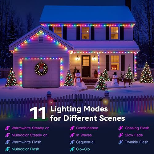 Miniatura 3 de Luces de Navidad para exteriores, 800 LEDs, 80 m, tira de luces para árbol de Navidad, IP67 impermeable, 11 modos, luz festiva en blanco cálido y