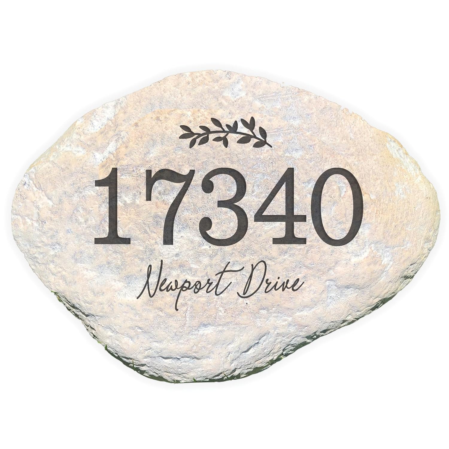 Personalized Engraved Address Large Garden Stone, House Number Yard Décor