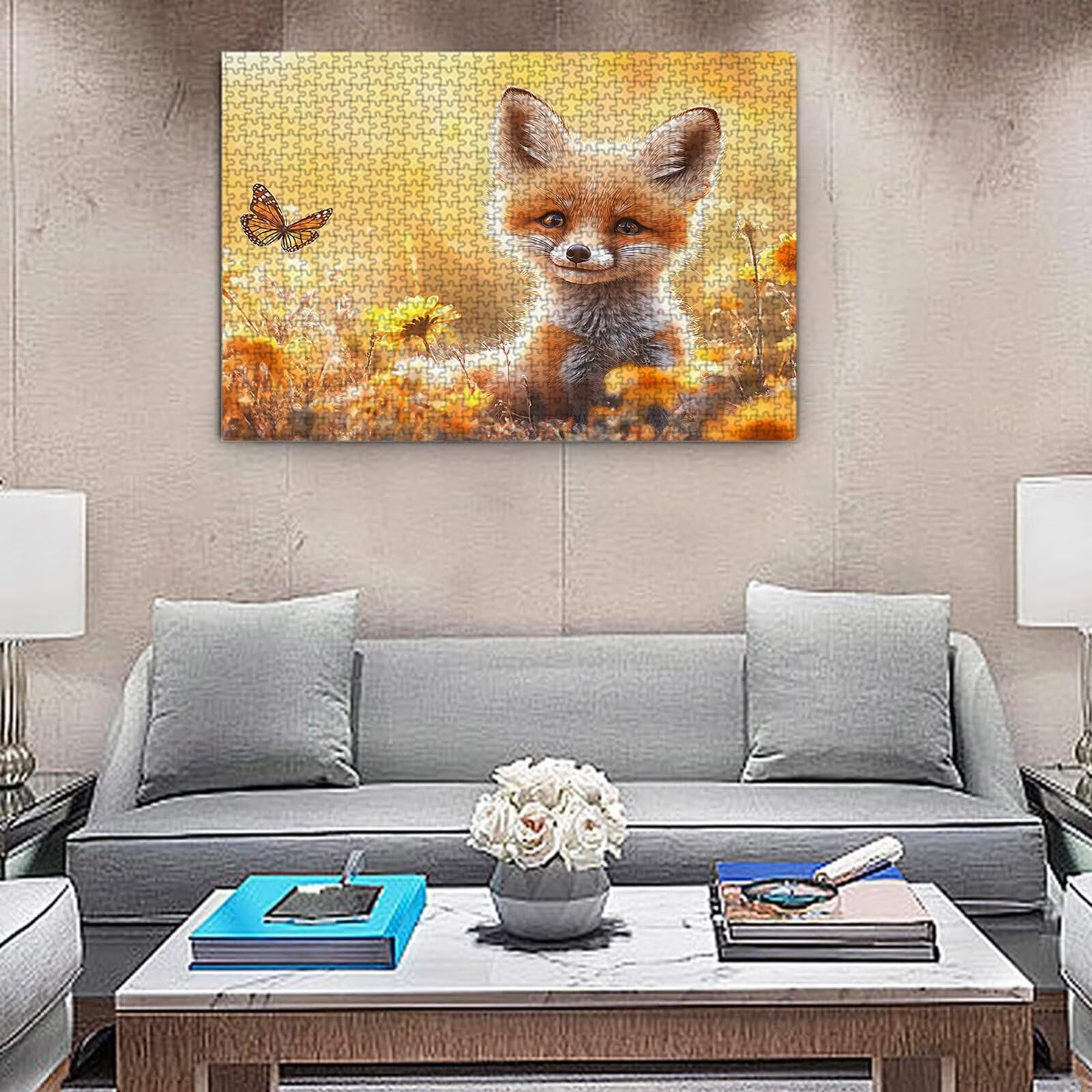 Puzzle dla dorosłych, 3000 sztuk, trudne drewniane puzzle, gra, gra logiczna, gra ręczna, dekoracja rodzinna, kreatywna rozrywka, prezent 81 x 122 cm motyl lis K0F-74