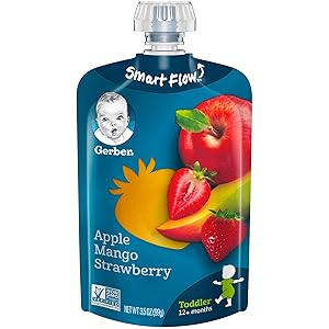 Gerber Purees Apple Mango Strawberry Toddler Pouch (Pack of 12)