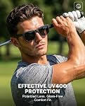 Lunettes de soleil polarisées KALIYADI pour hommes : lunettes classiques pour la conduite et la pêche avec verres haute définition UV400