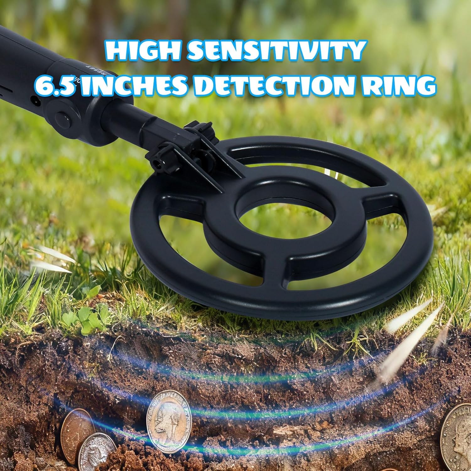 Kids Metal Detector with Sound & LED Alerts, 75" Beginner Metal Detector for Kids, Treasure Finder, Easy Screen-Free Operation, STEM Toy for Beach Outdoor Garden Park, Toys for Ages 8-13 Gift