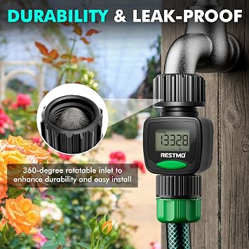 RESTMO Water Flow Meter, Measure Gallon/Liter Consumption and Flow Rate