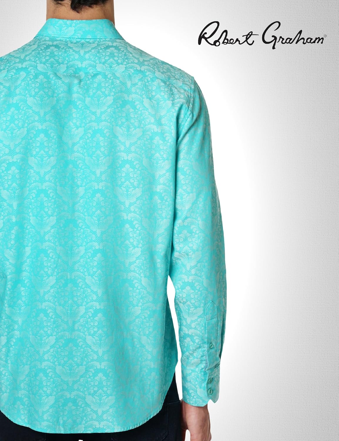 Robert Graham Men's Bayview Long-Sleeve Woven Button Down Shirt, Premium Cotton Knit Top, Classic-Fit & Richly Detailed - Image 4