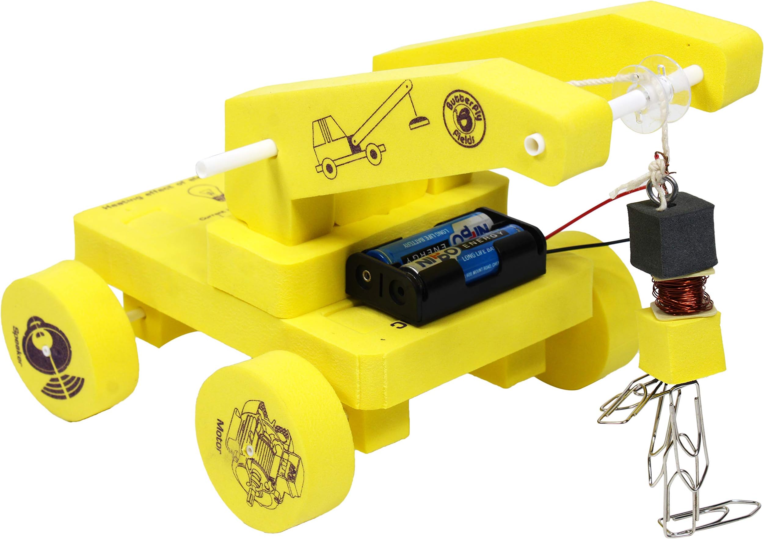 Butterflyfields DIY Electro-Magnetic Crane, Physics, Science Project Kit for Grade 7 Kids (11+ Years, Multicolor)