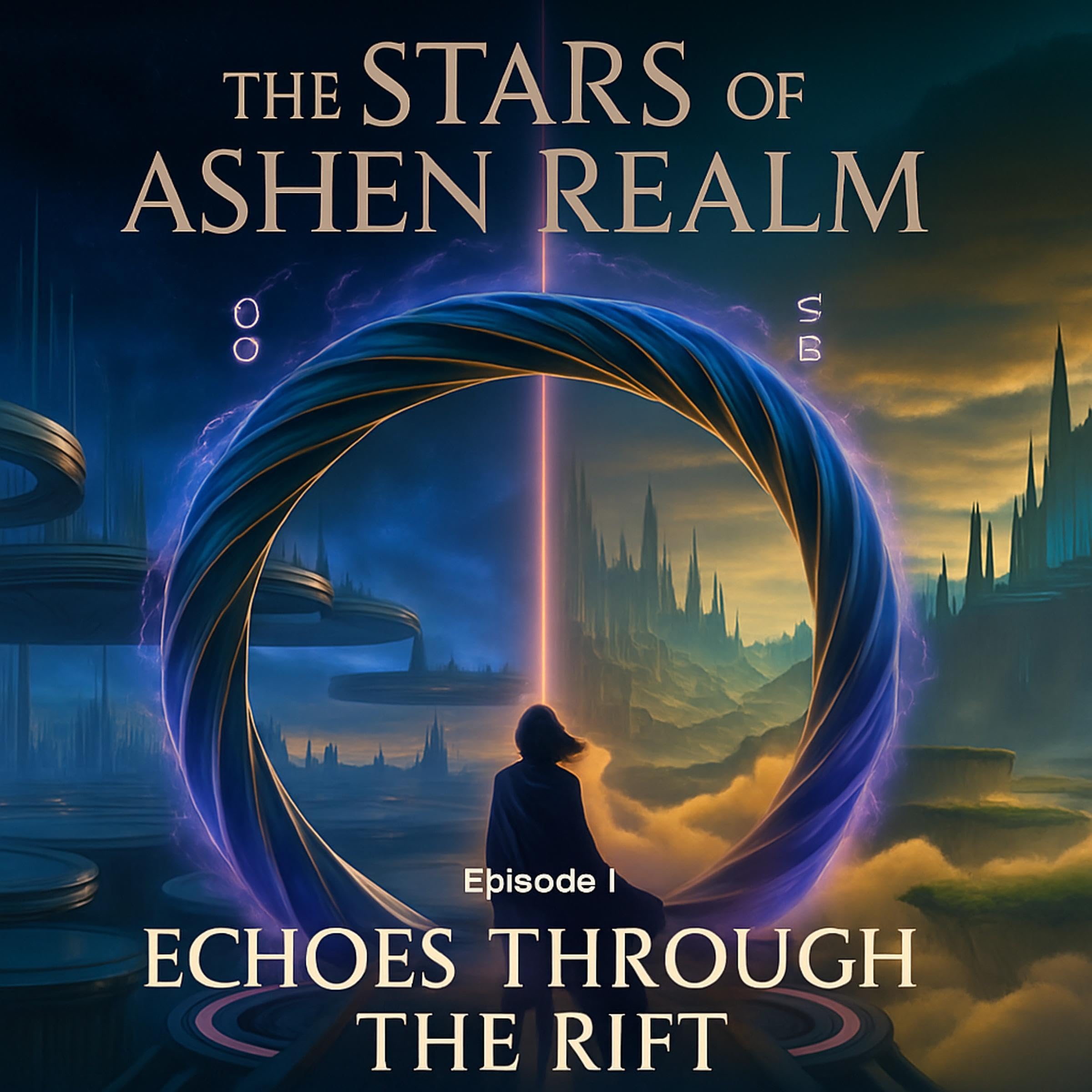 Cover art for The Stars of Ashen Realm, Episode I: “Echoes Through the Rift”