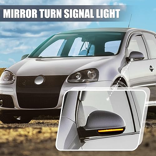 Miniatura 2 de X AUTOHAUX Espejo lateral Indicador de señal de giro dinámico secuencial luz LED para VW Golf 5 GTI Jetta MK5 Passat B6 B5 Eos R32 conejo