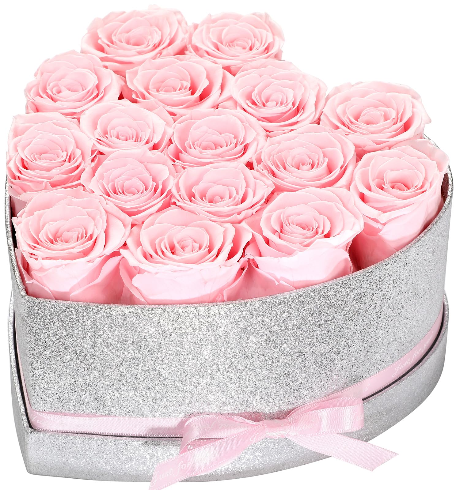 16 Pink Forever Roses in a Box, Preserved Flowers for Delivery, Anniversary Mothers Day Valentines Day Birthday Gifts for Women Mom Wife Girlfriend