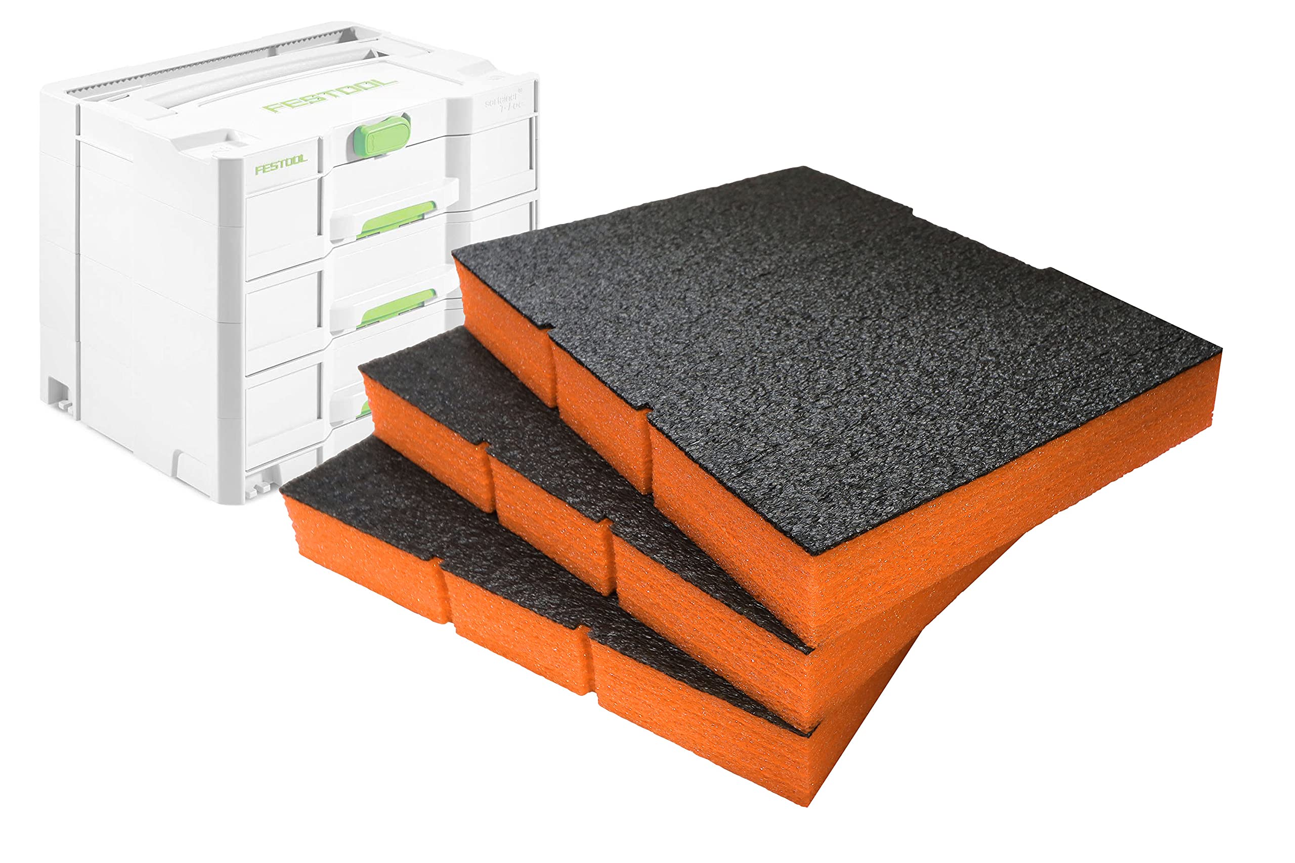 Shadow Foam Inserts – Perfect fit for Sortainer SYS4 TL-SORT/3 [Orange 50mm Triple Pack] Foam Inserts for Festool, Panasonic & Tanos Modular Toolbox | Tool Storage & Organisation