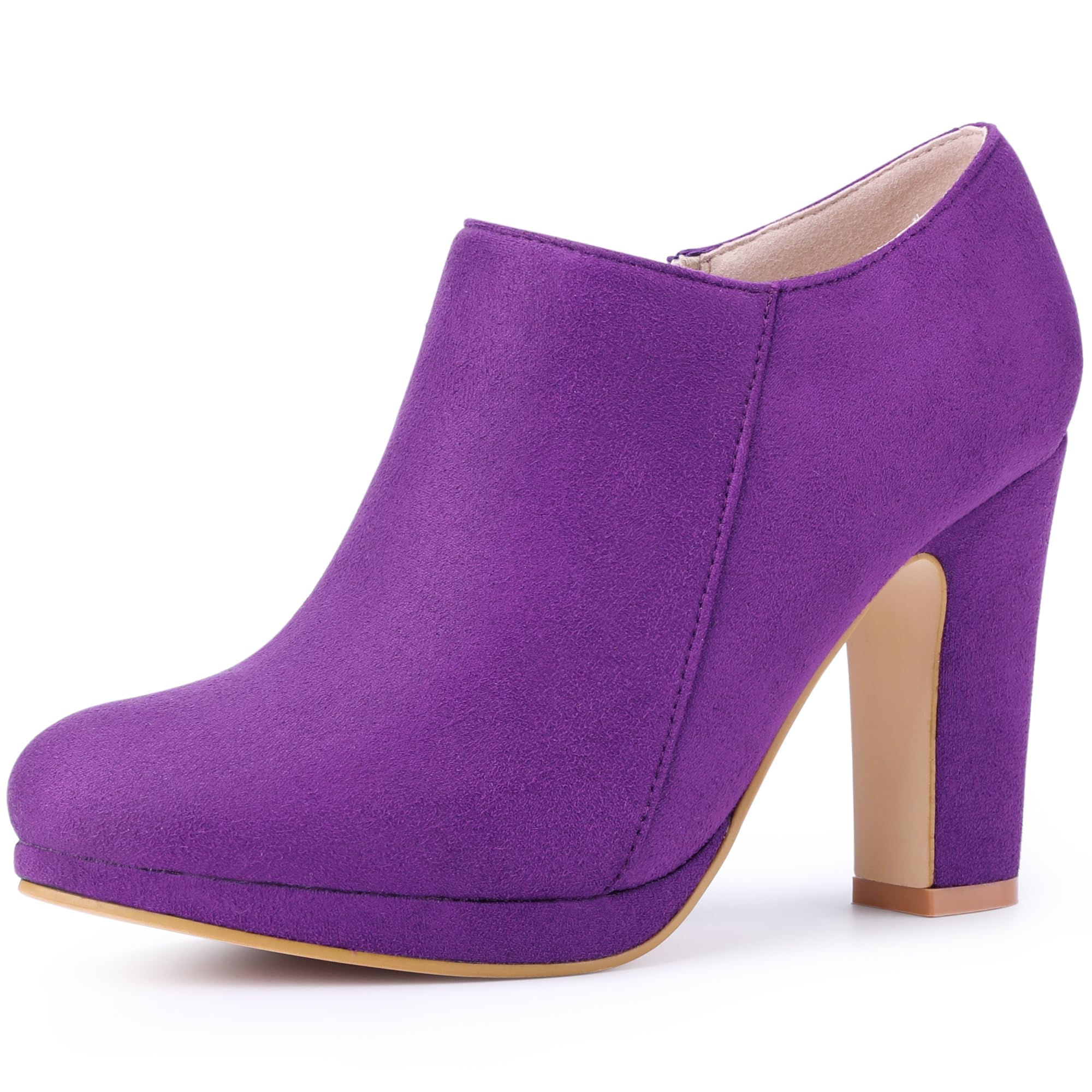 Allegra K Womens Platform Round Toe Chunky Heels Ankle Booties