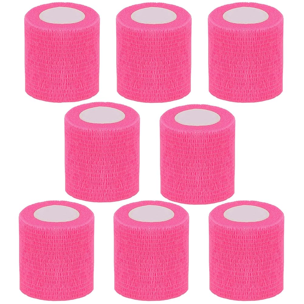 CIYAGPOOU Self Adhesive Bandage Wrap,2 Inch Pink Breathable Elastic Cohesive Bandages, Vet Wrap Sports Tape Bulk for First Aid Supplies, Wrist Sprains Protection
