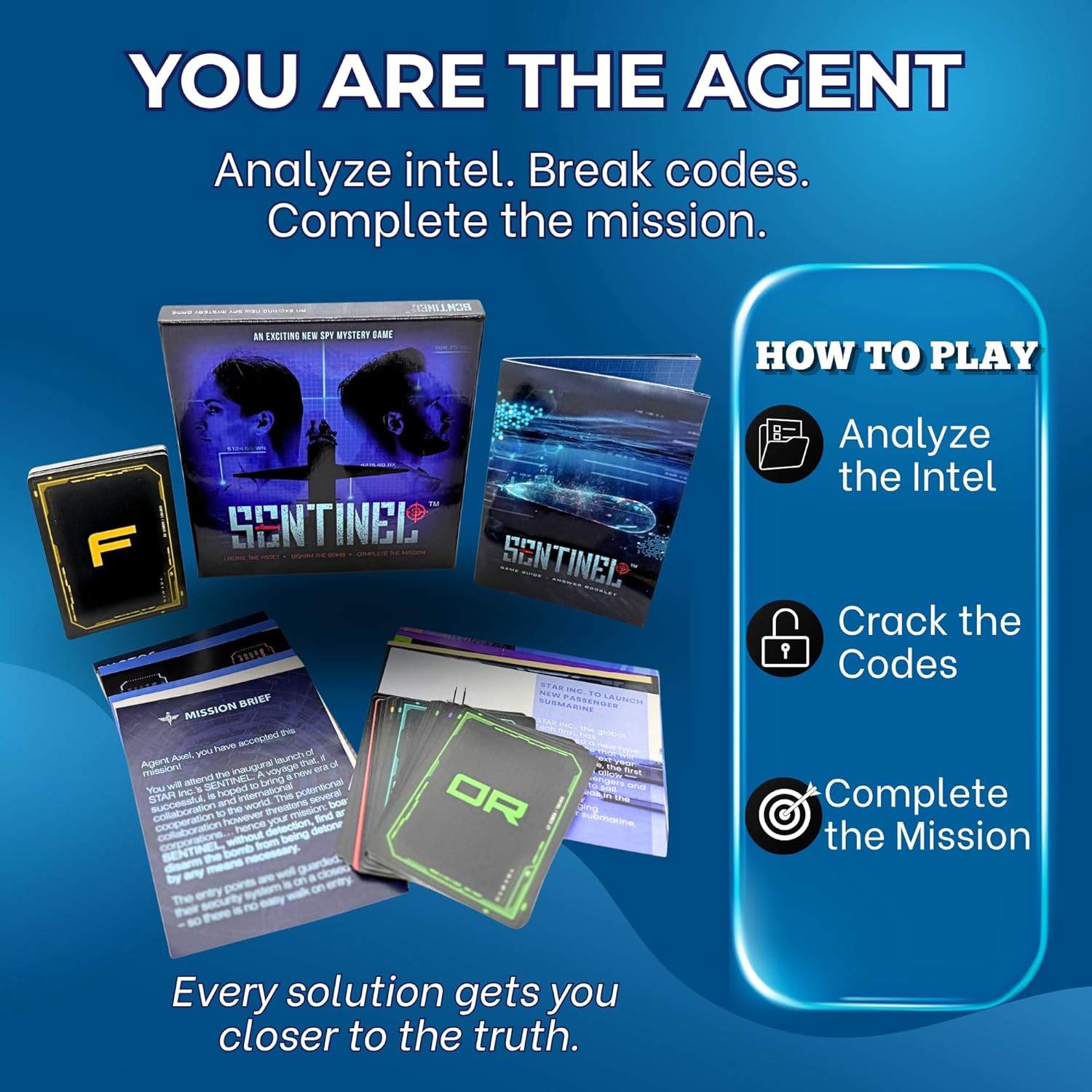 Sentinel – Escape Room Style Spy Mystery Challenge | Solve Logic Puzzles, Crack Codes & Decode Ciphers | 90-Minute Game for Adults & Teens