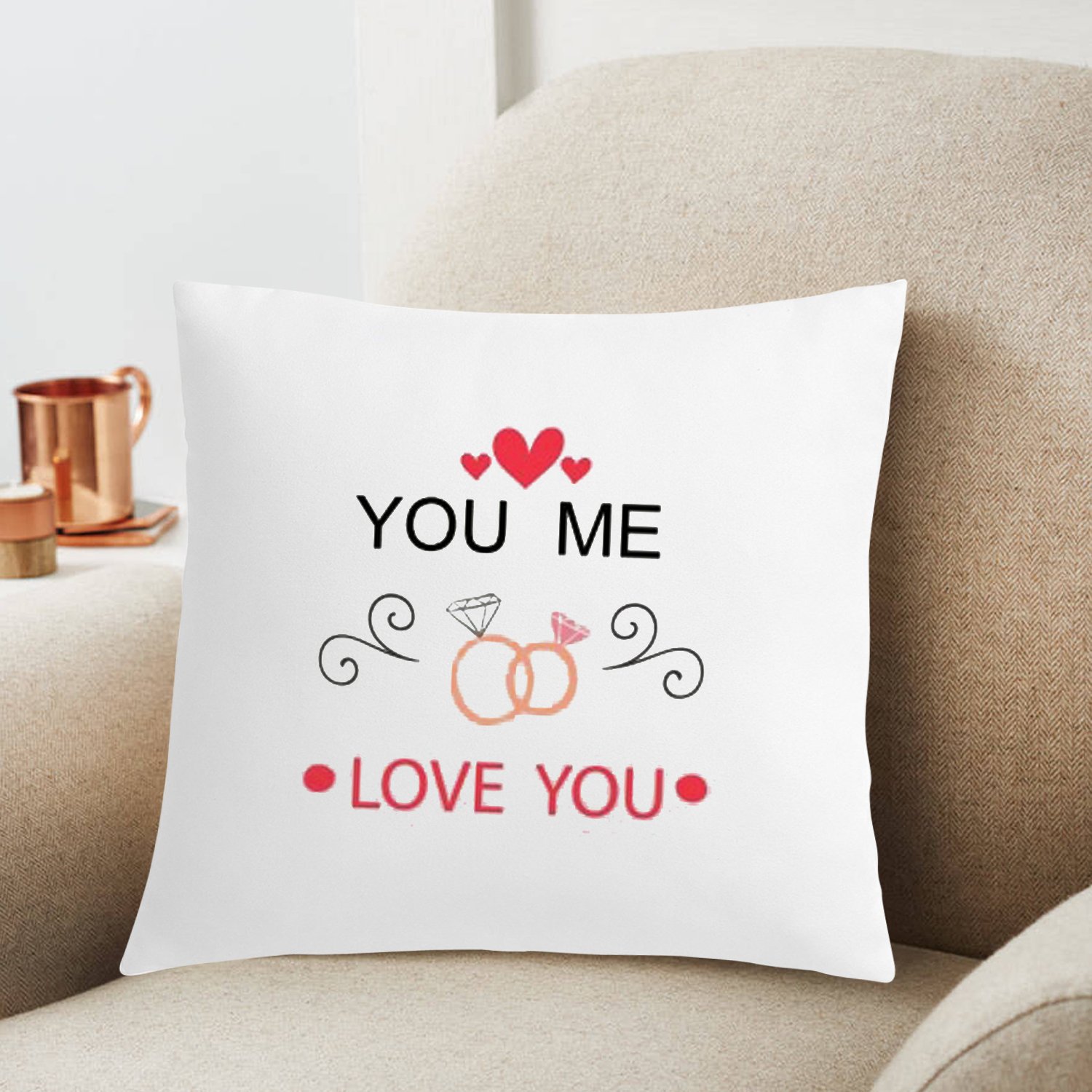You & Me Love You Printed Cushion 12X12 Pillow Cover with Filler- Best Love Gift Idea-image-37