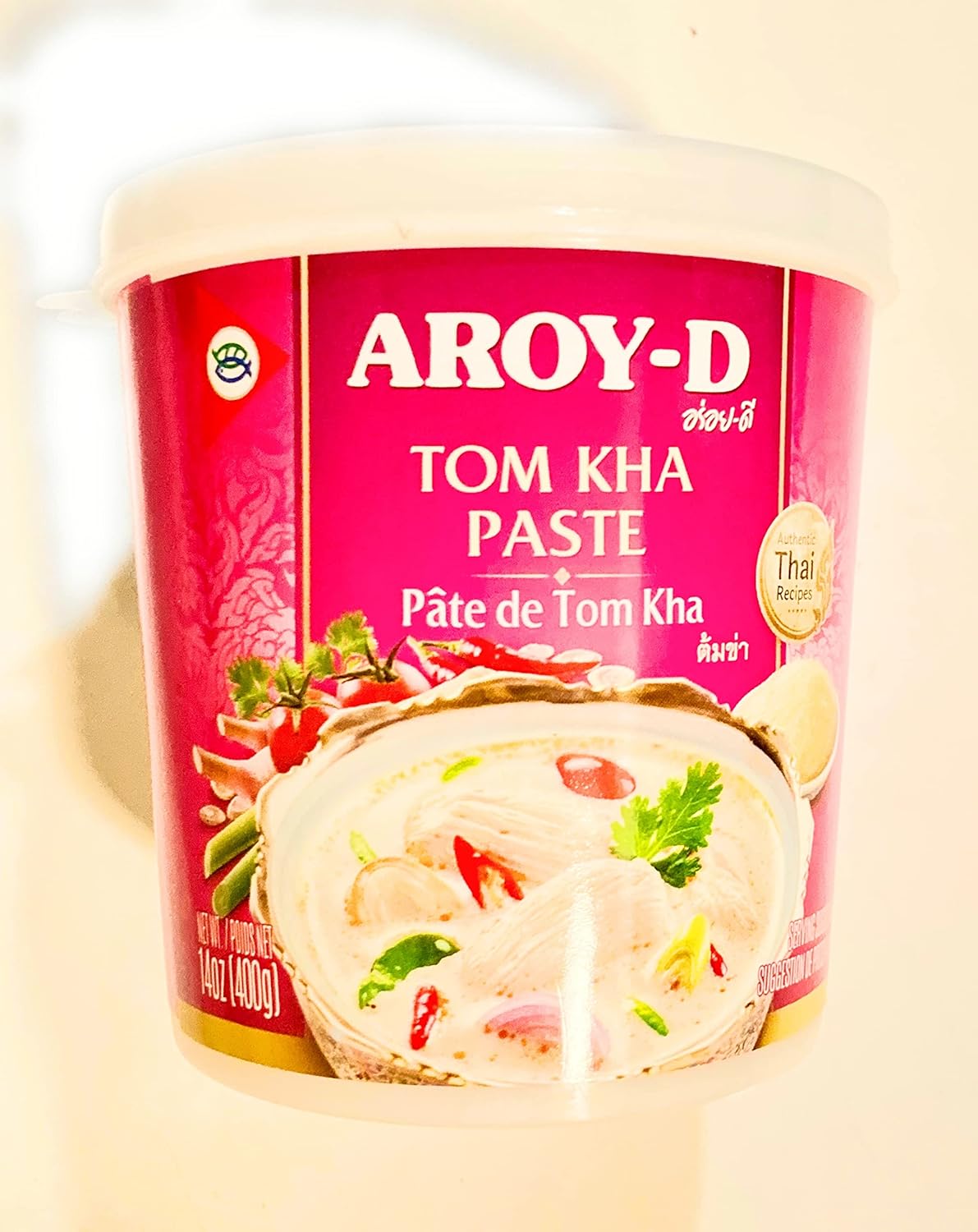 2 Pack Aroy-D Tom Kha Paste (14 Oz Each Pack) And 2 Soy Sauce Dish