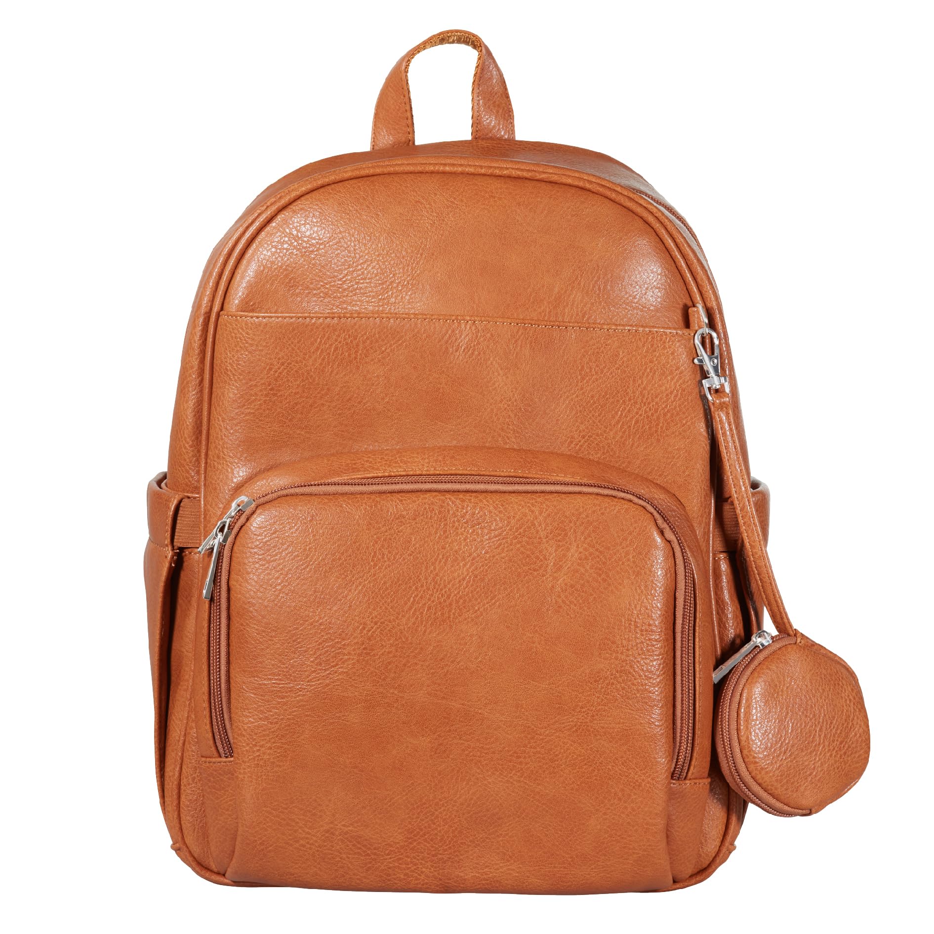 TaulibrarusVegan Leather Diaper Bag Backpack with 16 Pockets for Mom Dad,  with a pacifier pod,2 Insulated Pockets