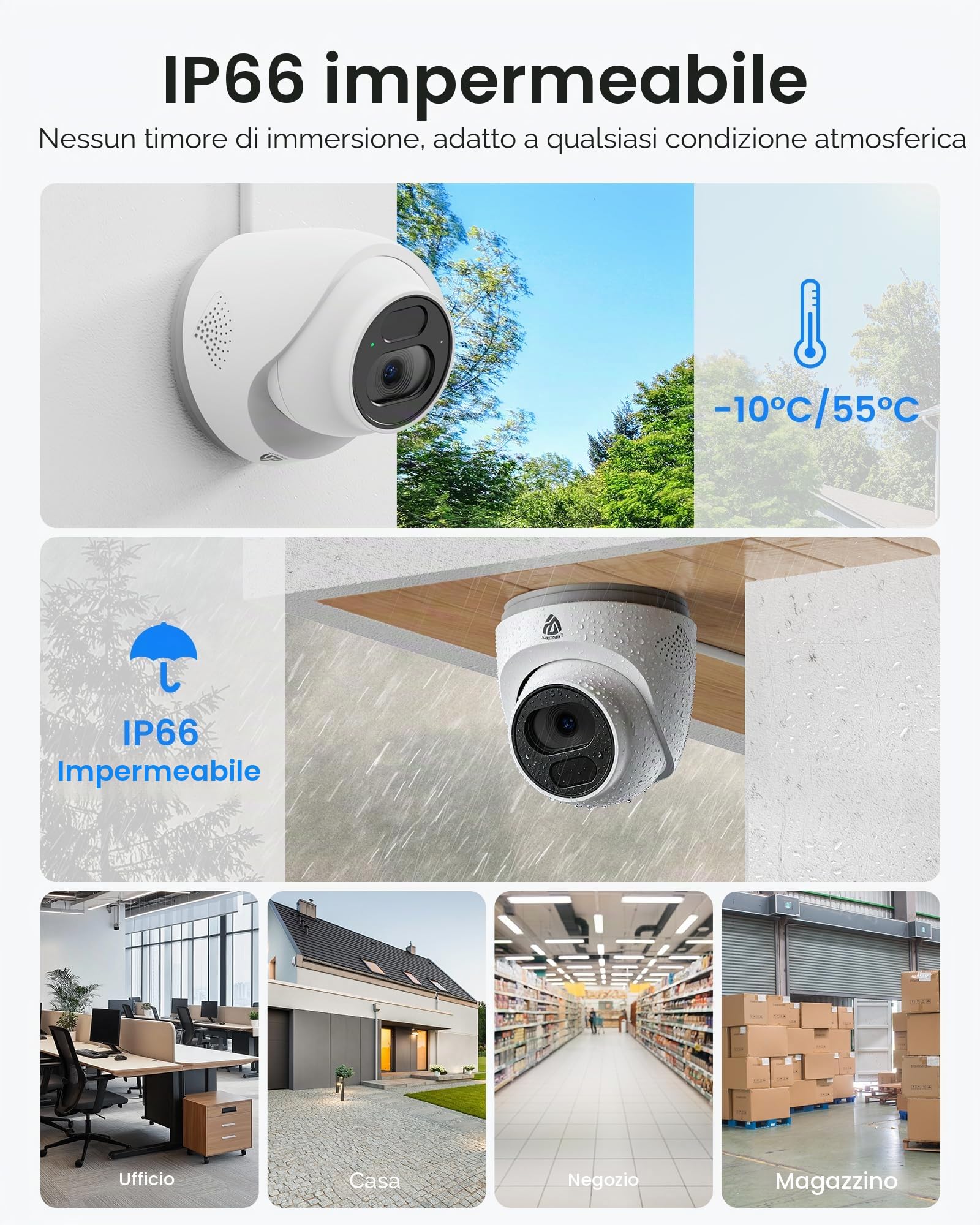 4K PoE Kit Videosorveglianza Esterno, 8CH NVR con 2TB HDD + 8x 8MP IP Telecamere, Rilevamento di Uomo/Veicolo, Audio Bidirezionale, Visione Notturna IR 30m, Registrazione 24/7, No Monthly Fee