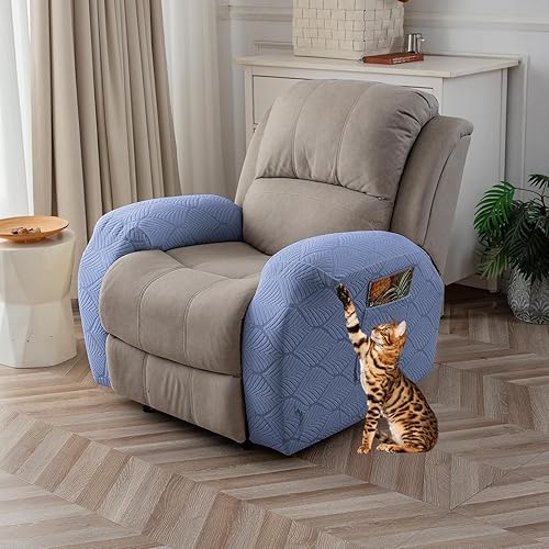 Miniatura 50 de Fundas de sofá reclinable 100% impermeables, 3 piezas cubiertas elásticas para sofá reclinable para sofá de 3 cojines, apto para mascotas, fundas de