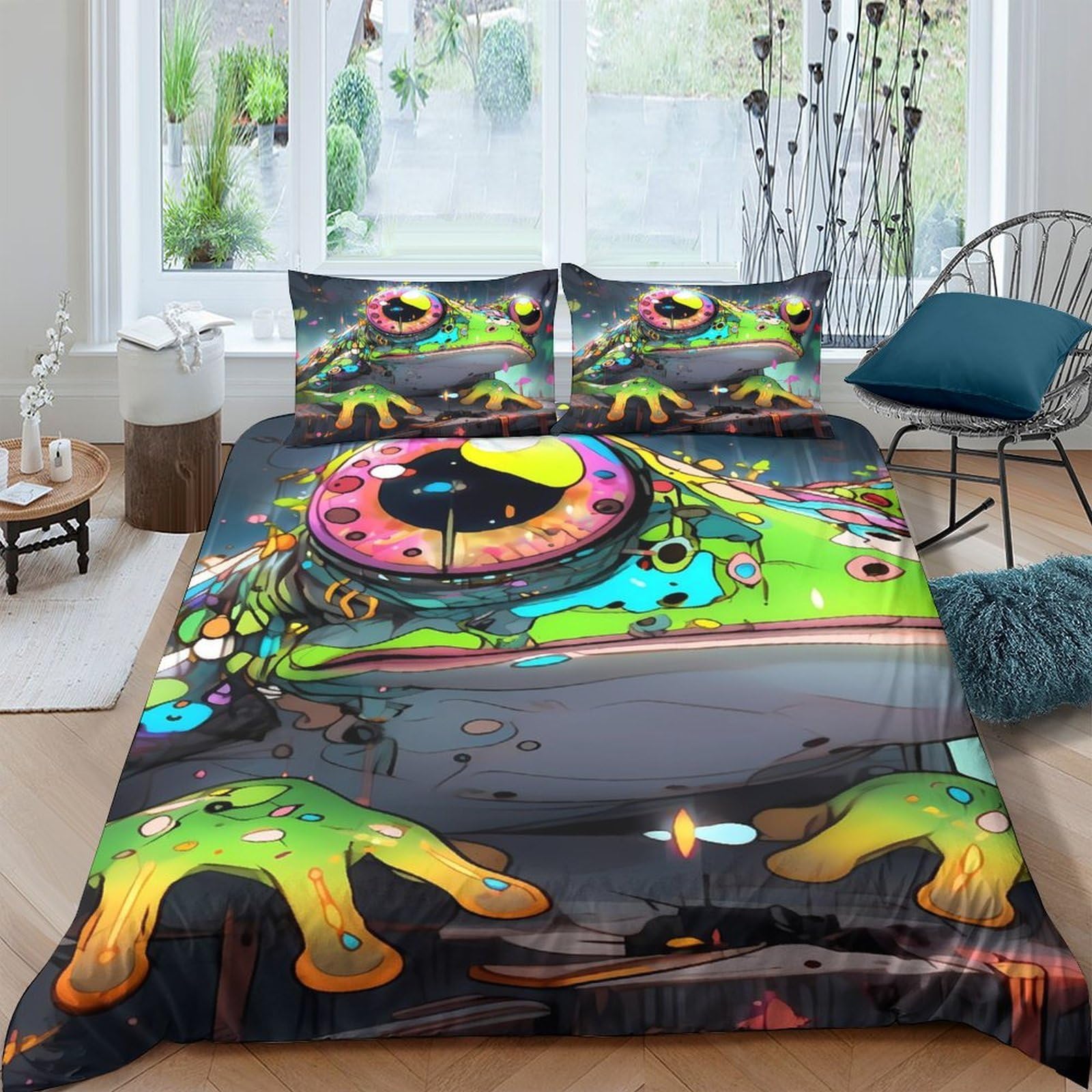 Ctjqhvkz Style-7 3D Printed Colorful Spaceship Fitted Sheet Microfiber Soft Futuristic Alien Planet Mattress Cover For Bedroom Decor Single（135X200cm）