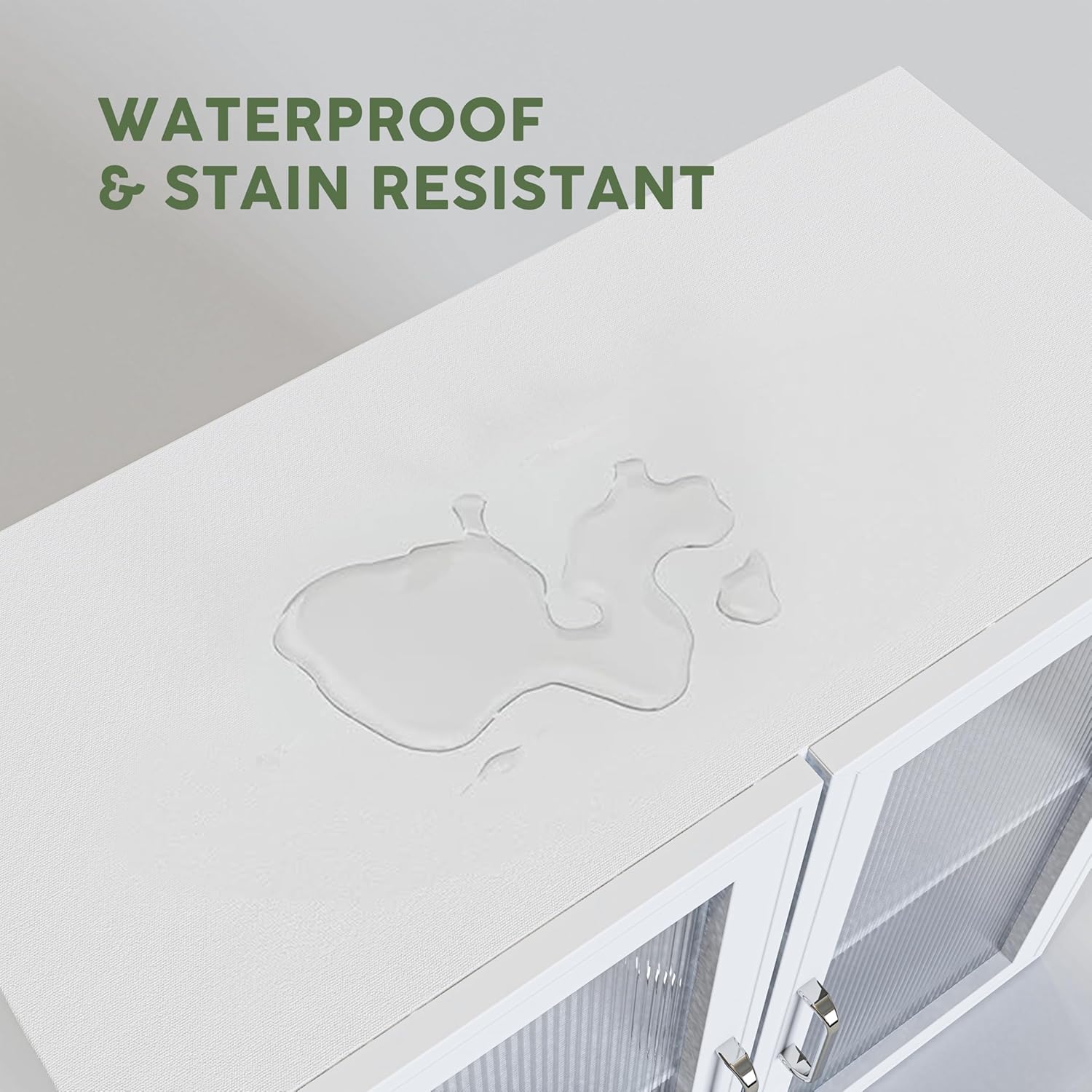 FIMELLO Wall Cabinet, Acrylic Glass Wall Mounted Storage Cabinets， Medicine Cabinet for Kitchen Garage Laundry, White