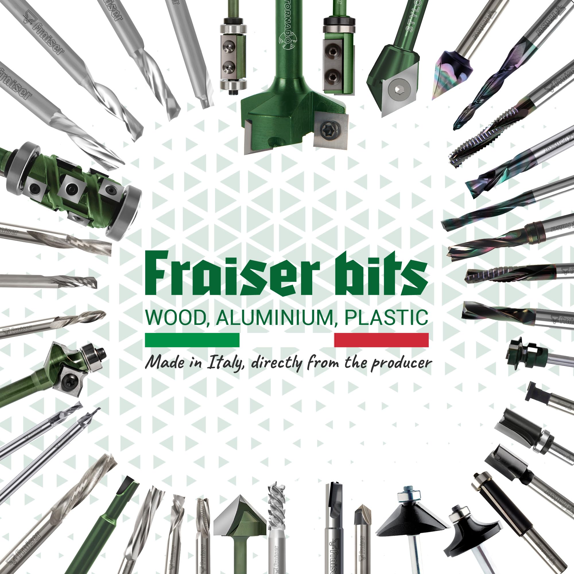 Fraiser Tornado zestaw zapasowy z 10 nożami / wkładkami z węglika spiekanego 12 mm, 3 śruby, klucz Torx T15 i Bittop - do frezu do frezowania trzpienia 12 mm
