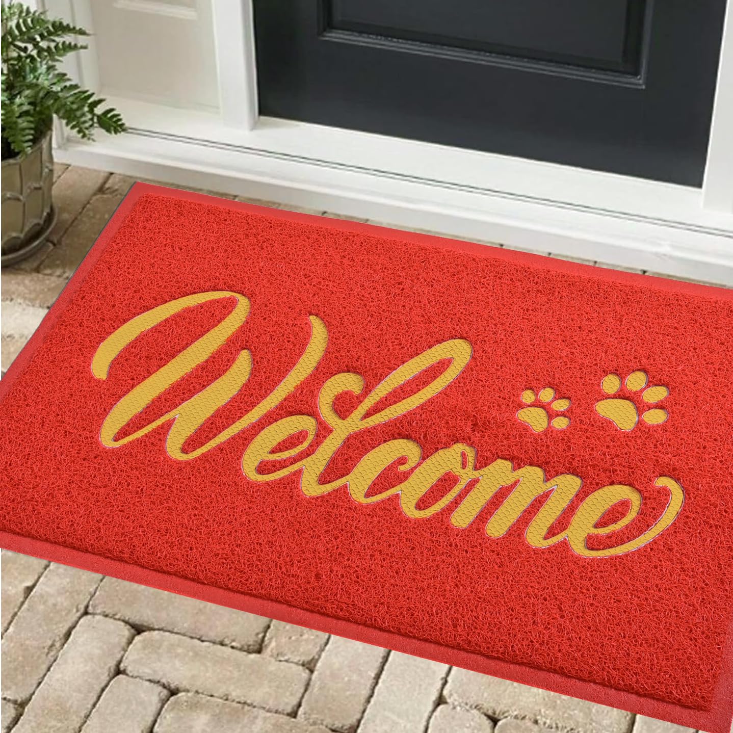 T.HENV Christmas Door Mat Outdoor, 32x20 Waterproof All-Season Front Door Mat Outside Entrance, All-Weather Quick Drying, Low Profile Doormat Indoor,