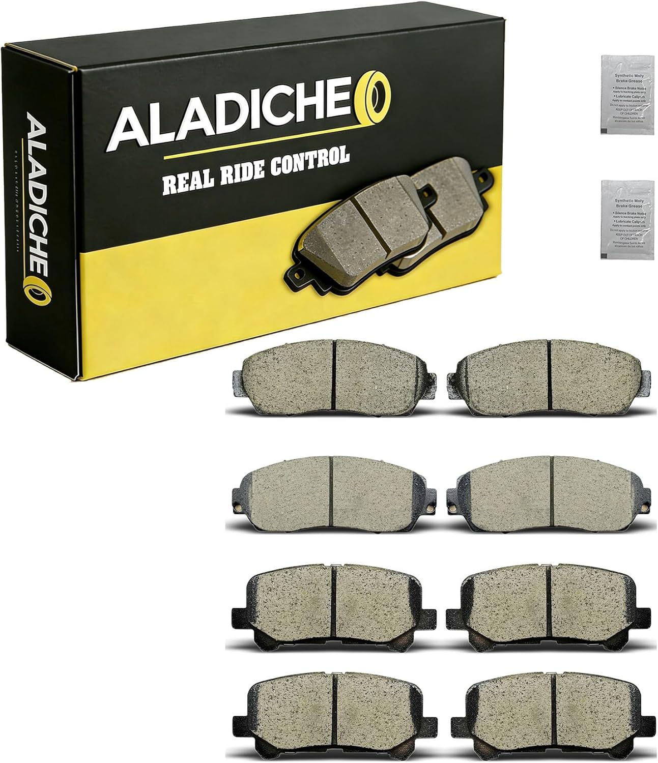 8Pcs Front Rear Ceramic Disc Brake Pads Set Compatible with 2011,2012,2013,2014,2015,2016,2017 Honda Odyssey