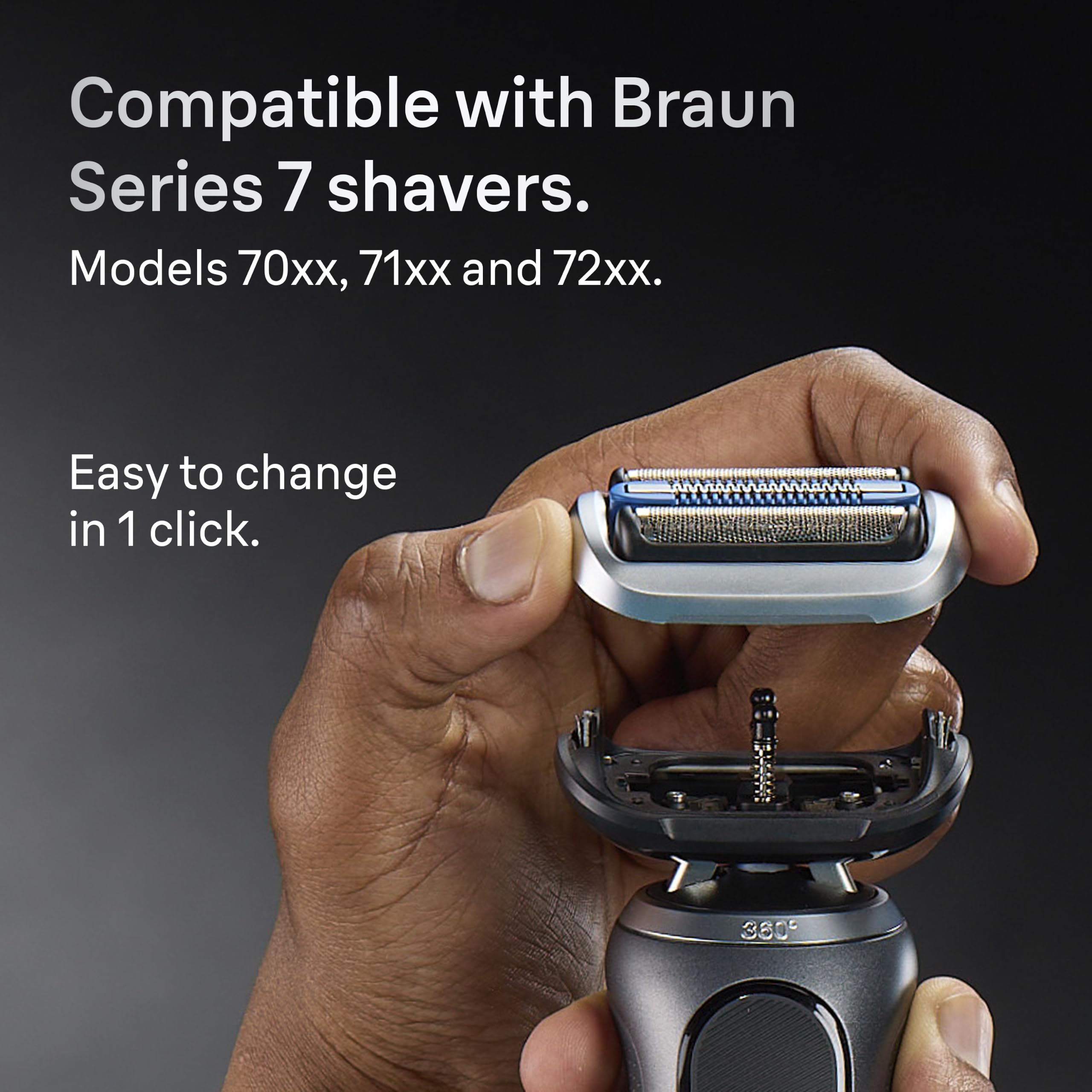 Braun Tête de rechange pour rasoir électrique série 7, fixez facilement votre tête de rasoir pour un rasage aussi efficace que le premier jour, compatible avec les rasoirs New Generation Series 7, 74S